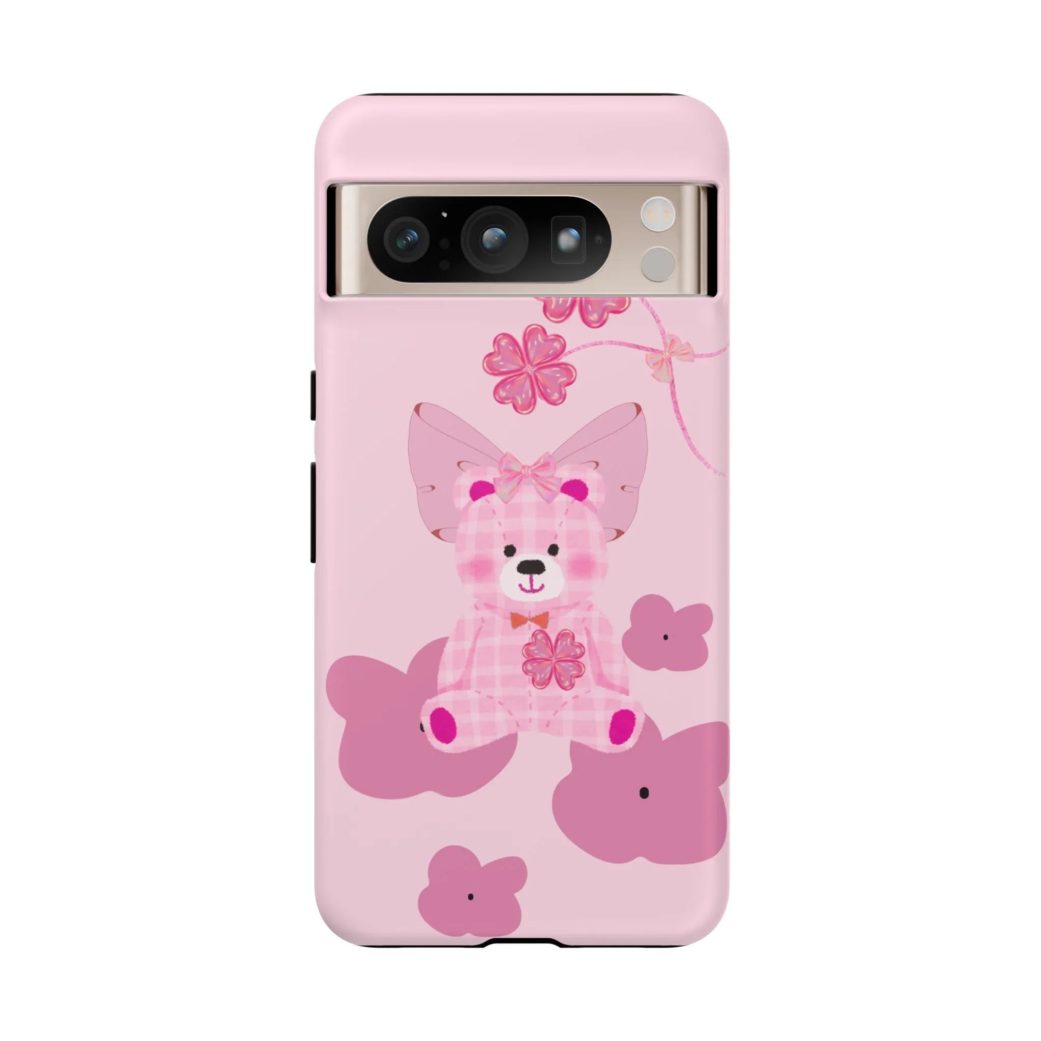Pink Teddy Bear Phone Cases for iPhone, Pixel and Galaxy - KARARMDESIGN