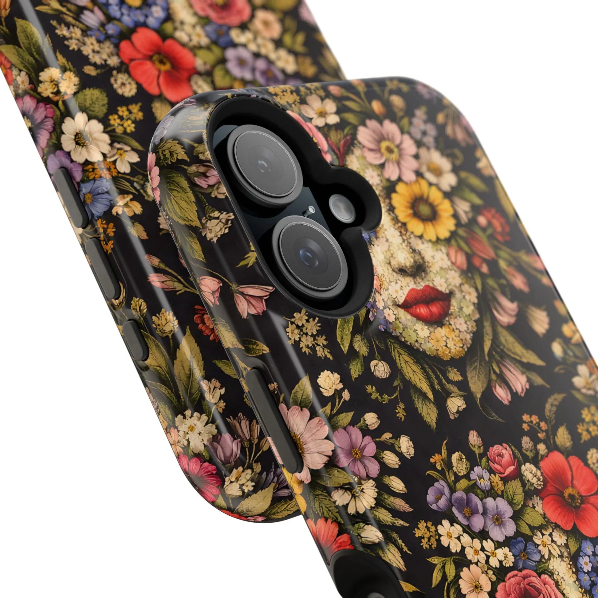 Vintage Flower Face Phone Case for iPhone 13-17 - KARARMDESIGN