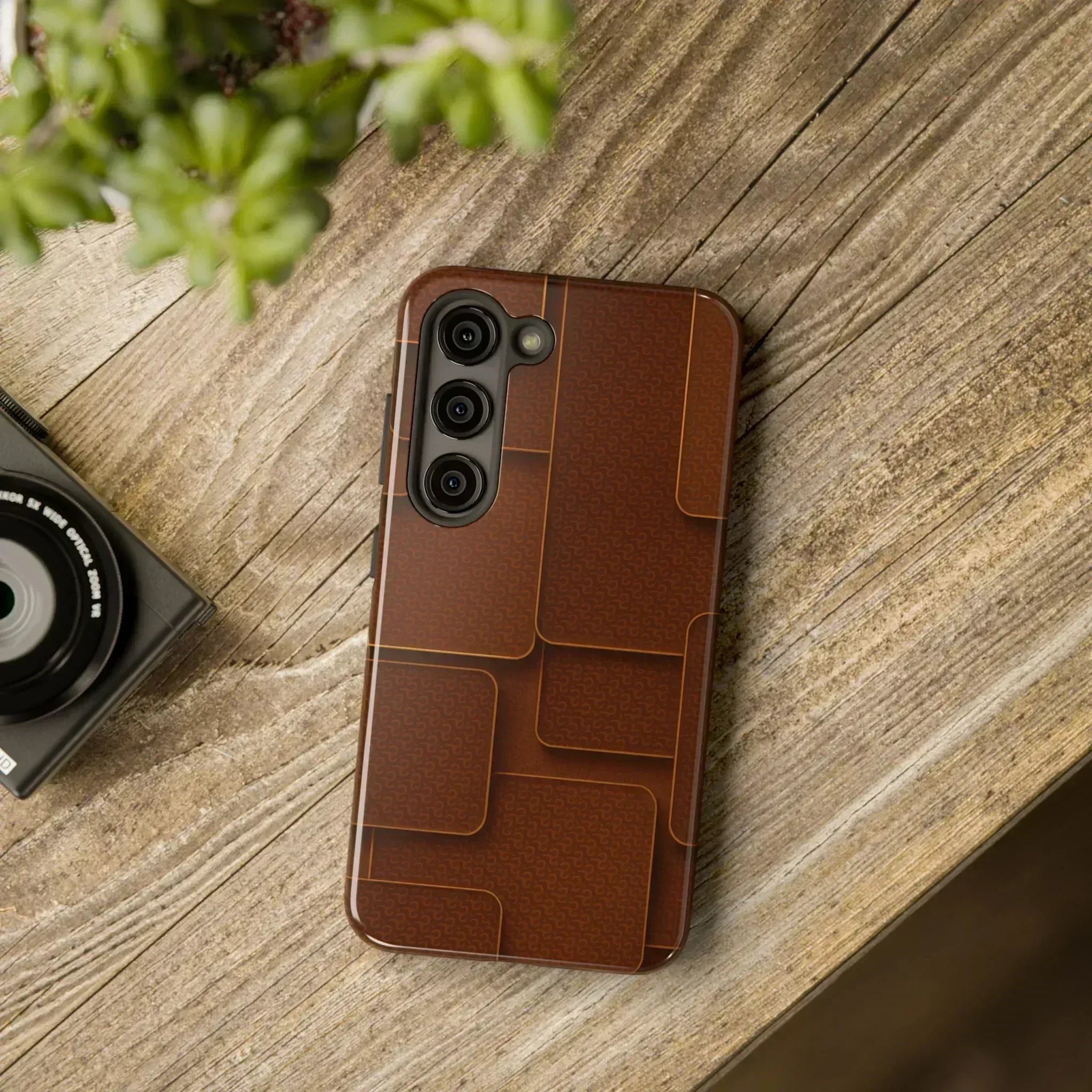 Textured Brown Phone Case for iPhone 7-16 and Samsung Galaxy S21-S24 - KARARMDESIGN