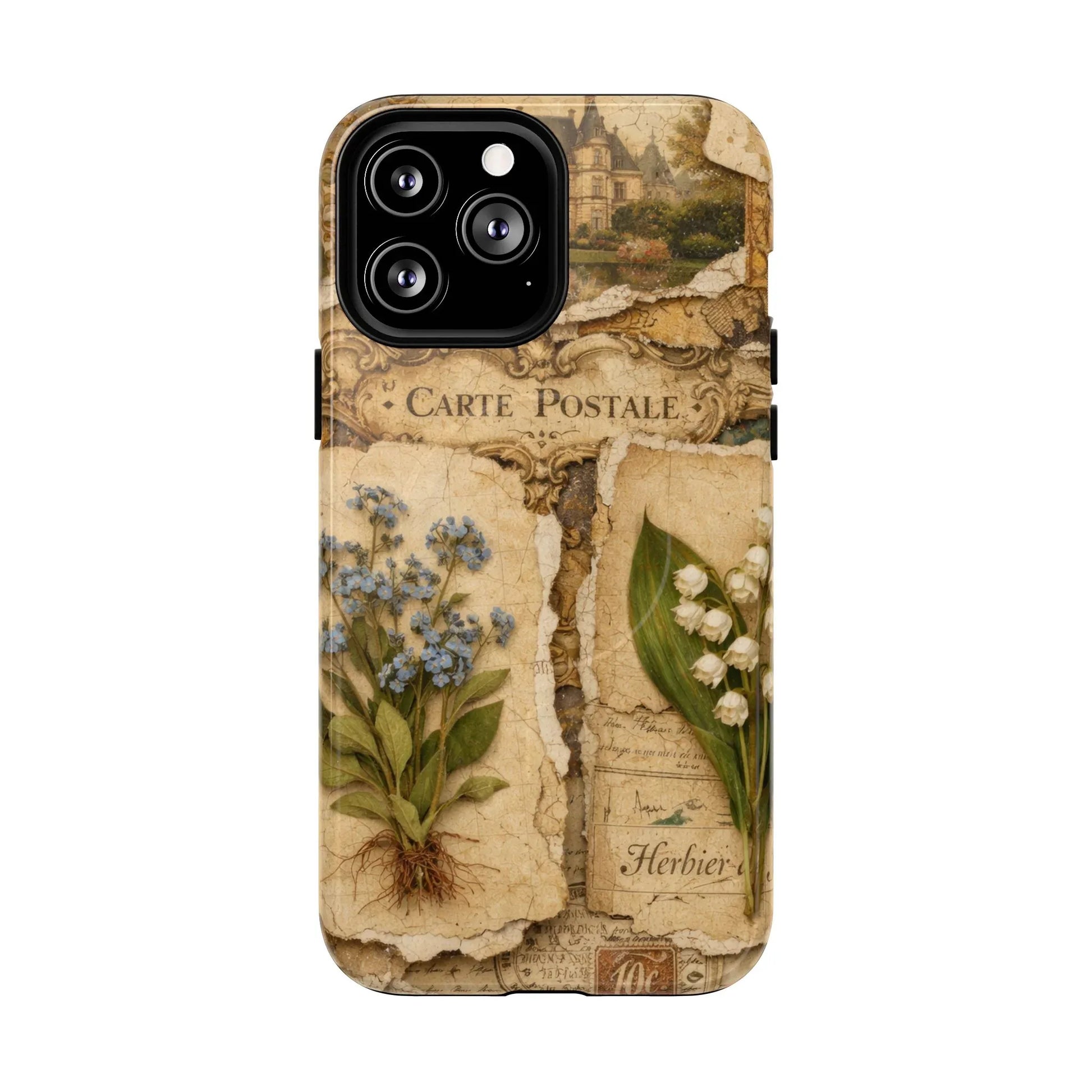 Vintage Botanical Postcard Phone Case for iPhone 13-17 - KARARMDESIGN