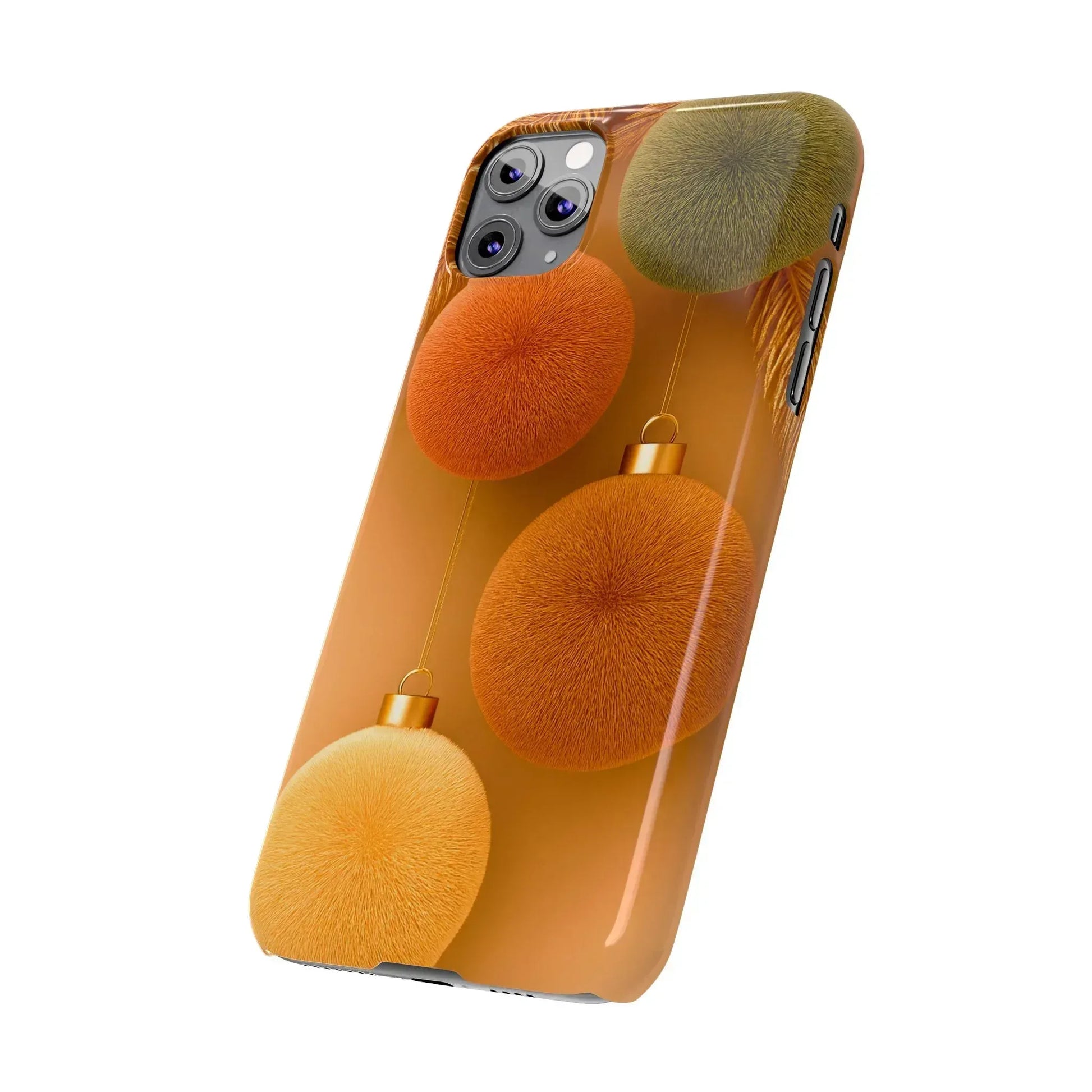 Golden Fuzz Ornaments Phone Case for iPhone 11-17 - KARARMDESIGN