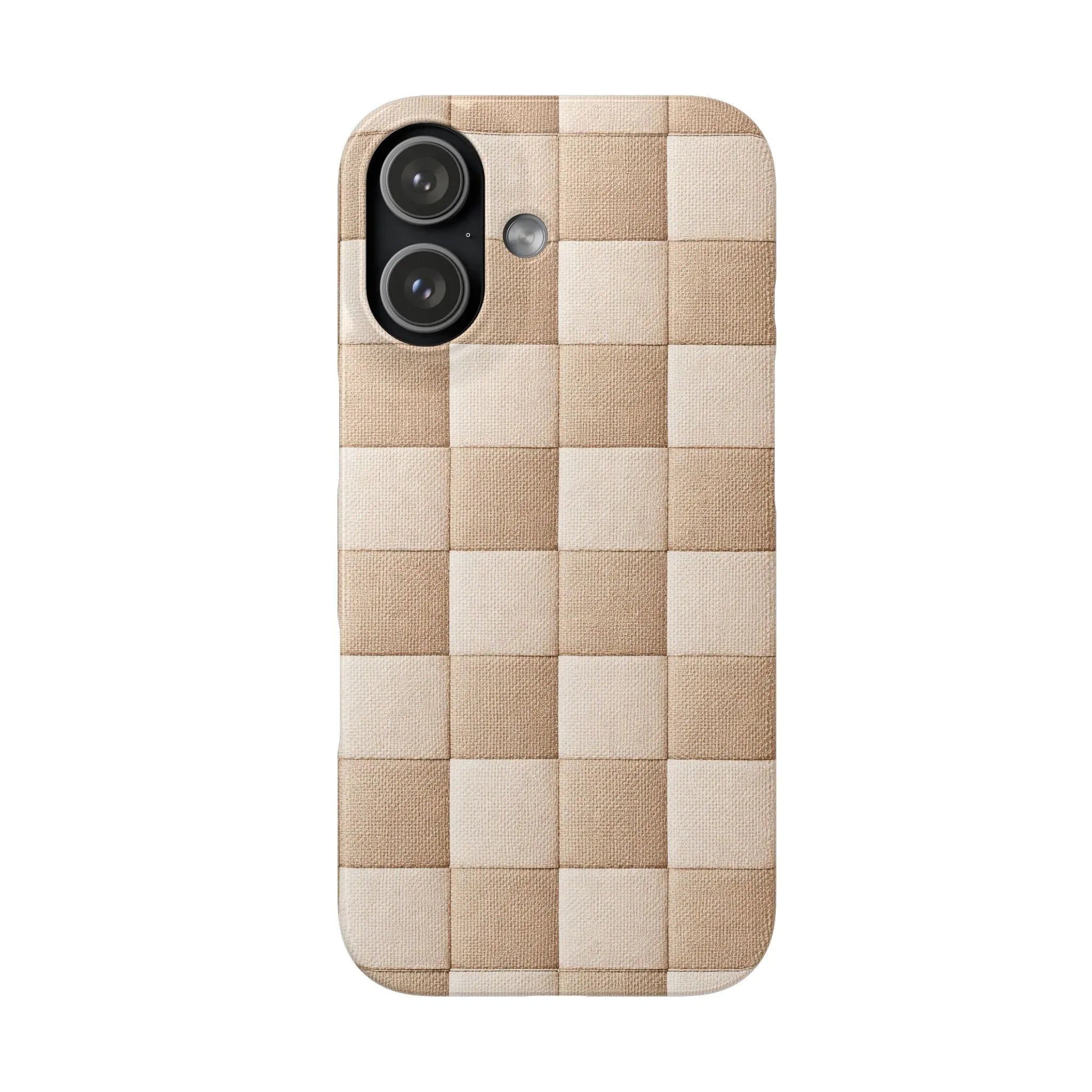 Beige Woven Phone Case for iPhone 11-17 and Galaxy S20-S25 - KARARMDESIGN