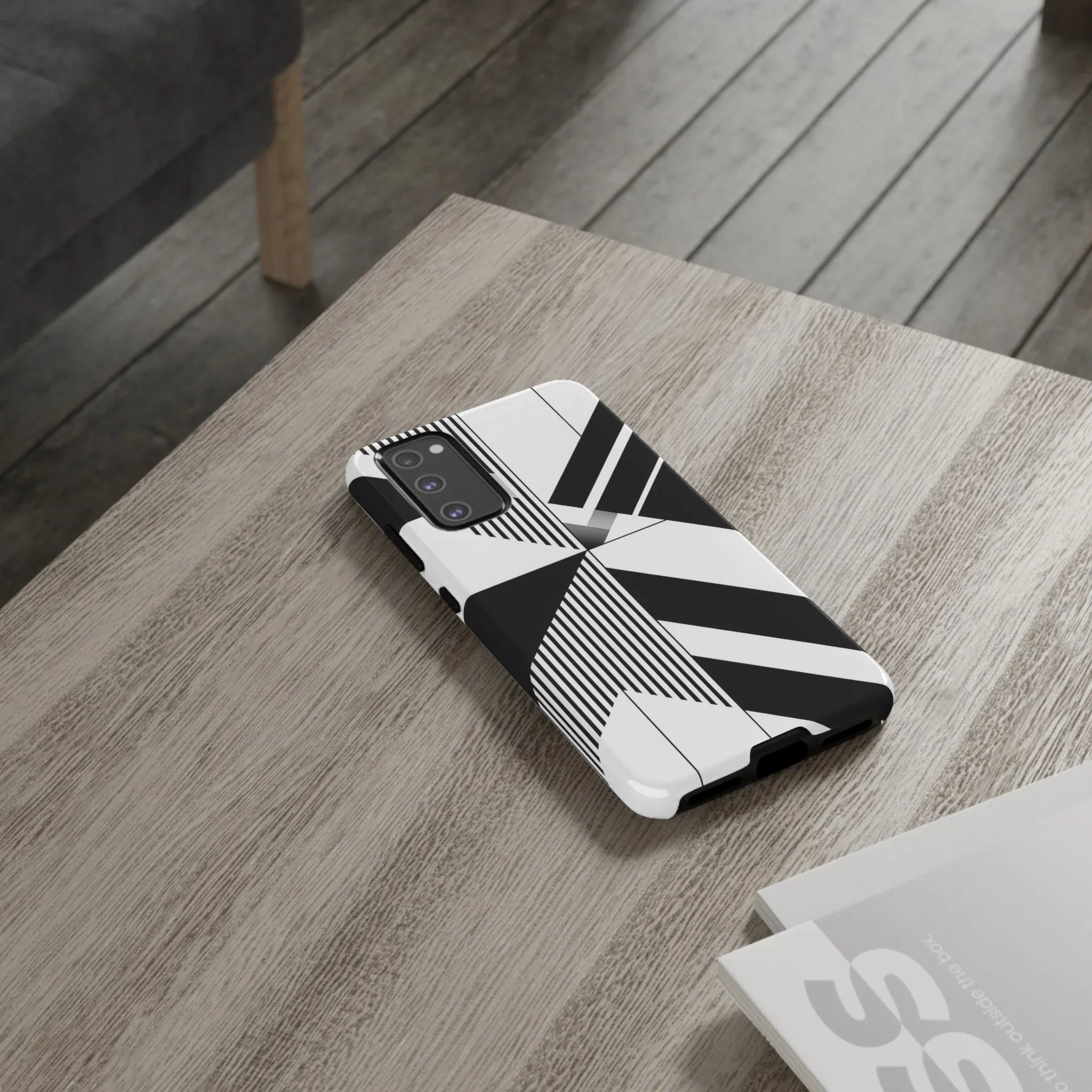 Monochrome Tough Phone Case for iPhone 11-16 and Galaxy S20–S25 - KARARMDESIGN