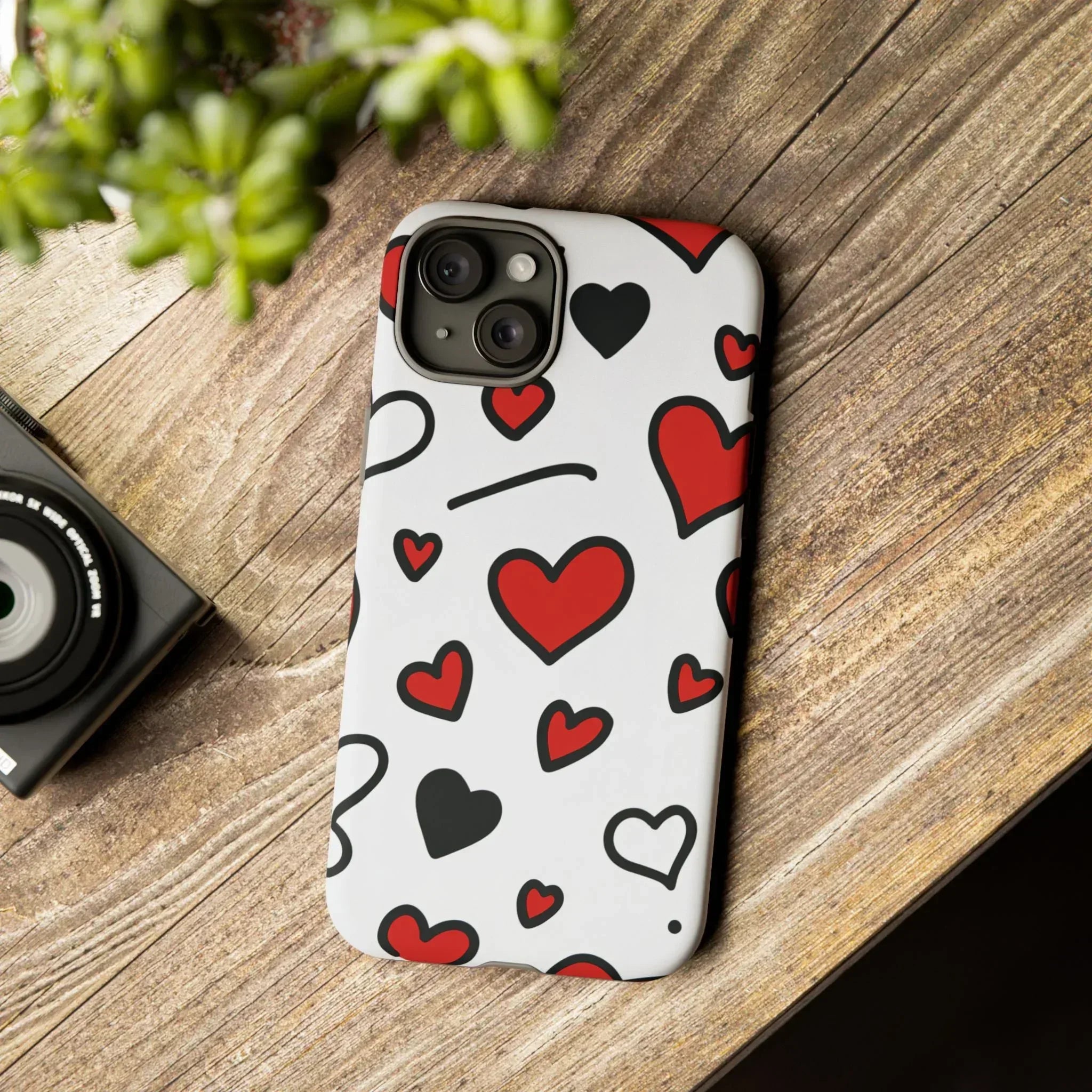 Scattered Hearts Phone Case for iPhone 11-17 and Galaxy S10-S25 - KARARMDESIGN