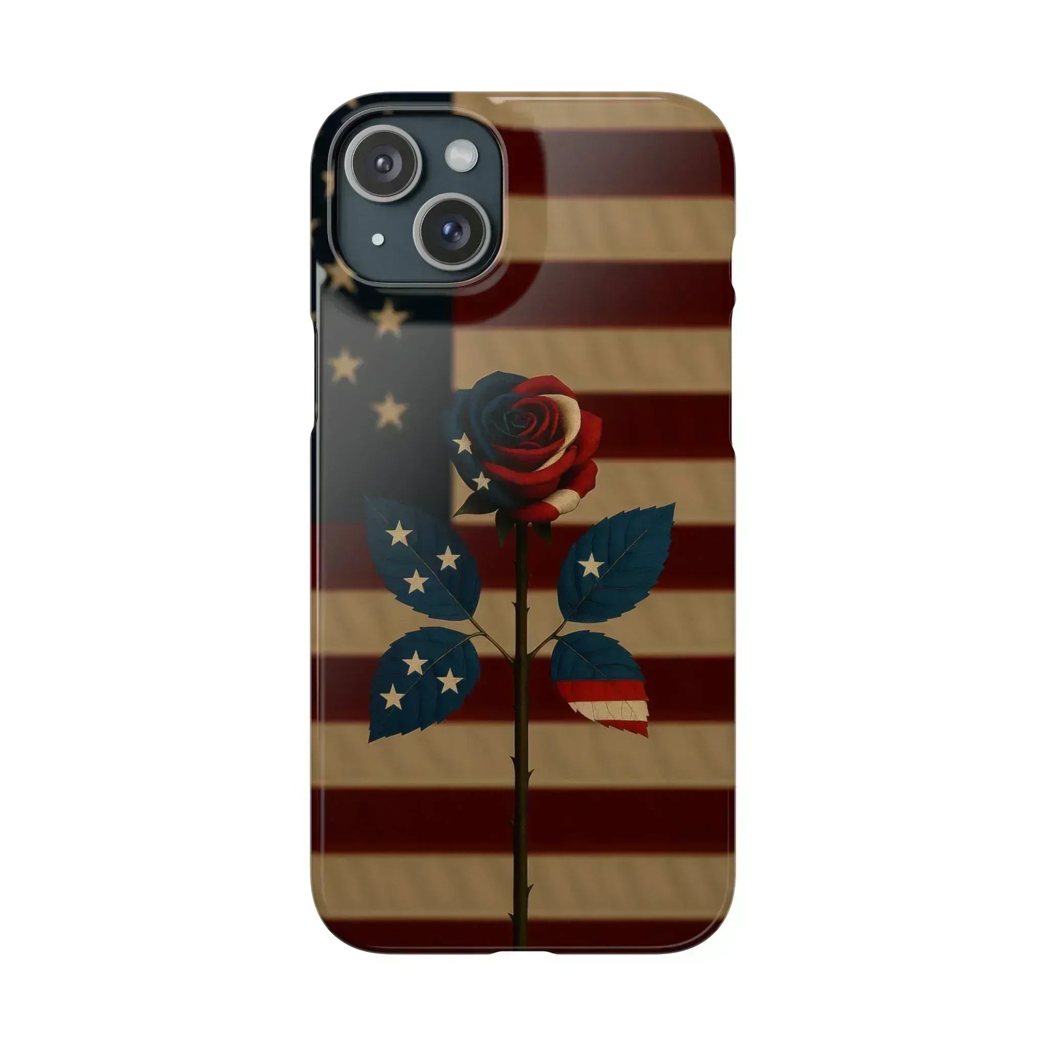 American Rose Flag Phone Case for iPhone 8-16 and Galaxy S10-S24 - KARARMDESIGN