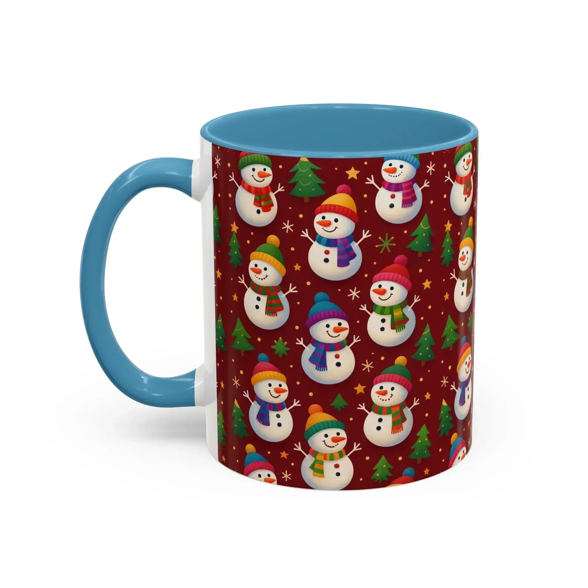Festive Snowman Parade Accent Coffee Mug (11oz) - KARARMDESIGN