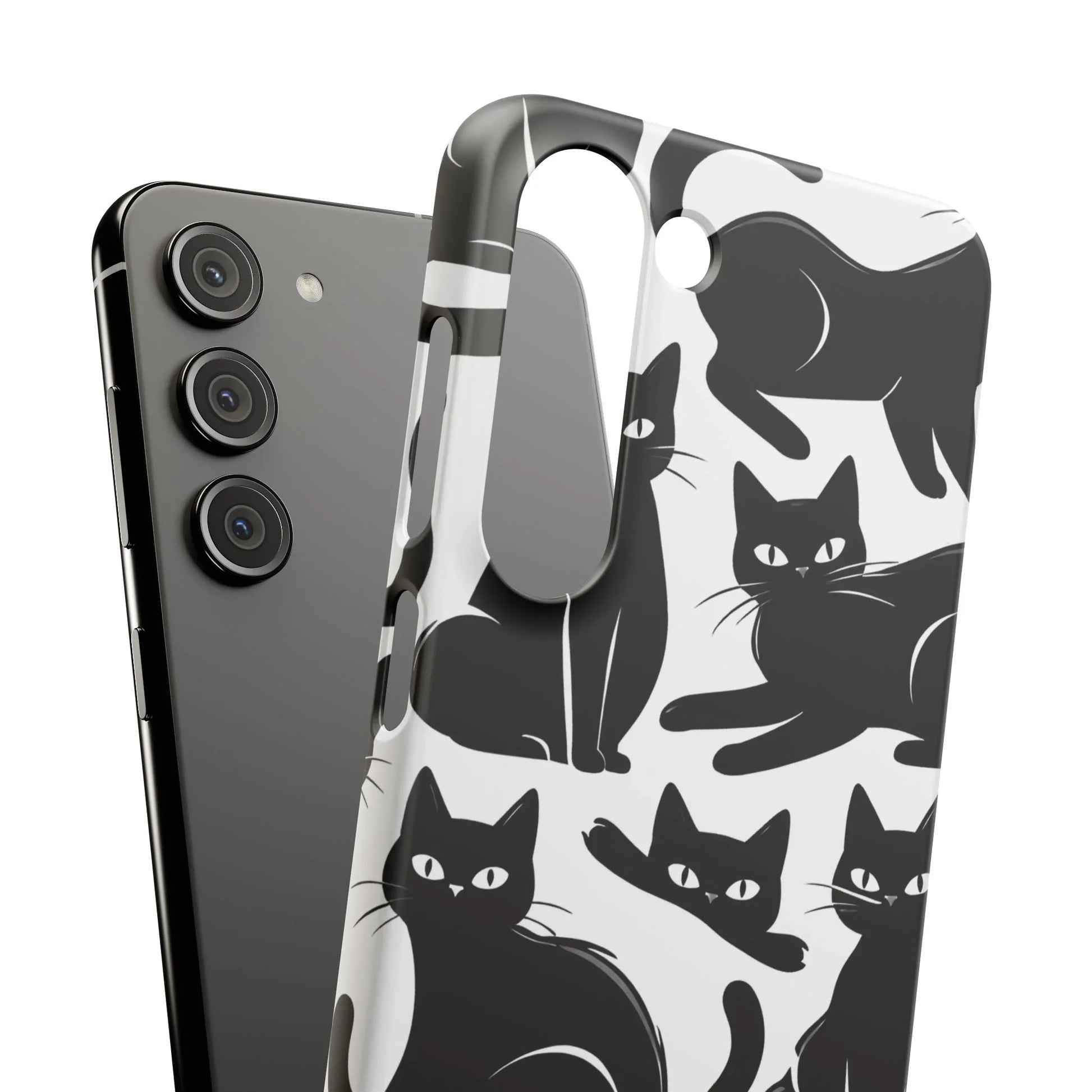 Black Cats Phone Case for iPhone 11-17 and Galaxy S20-S25 - KARARMDESIGN