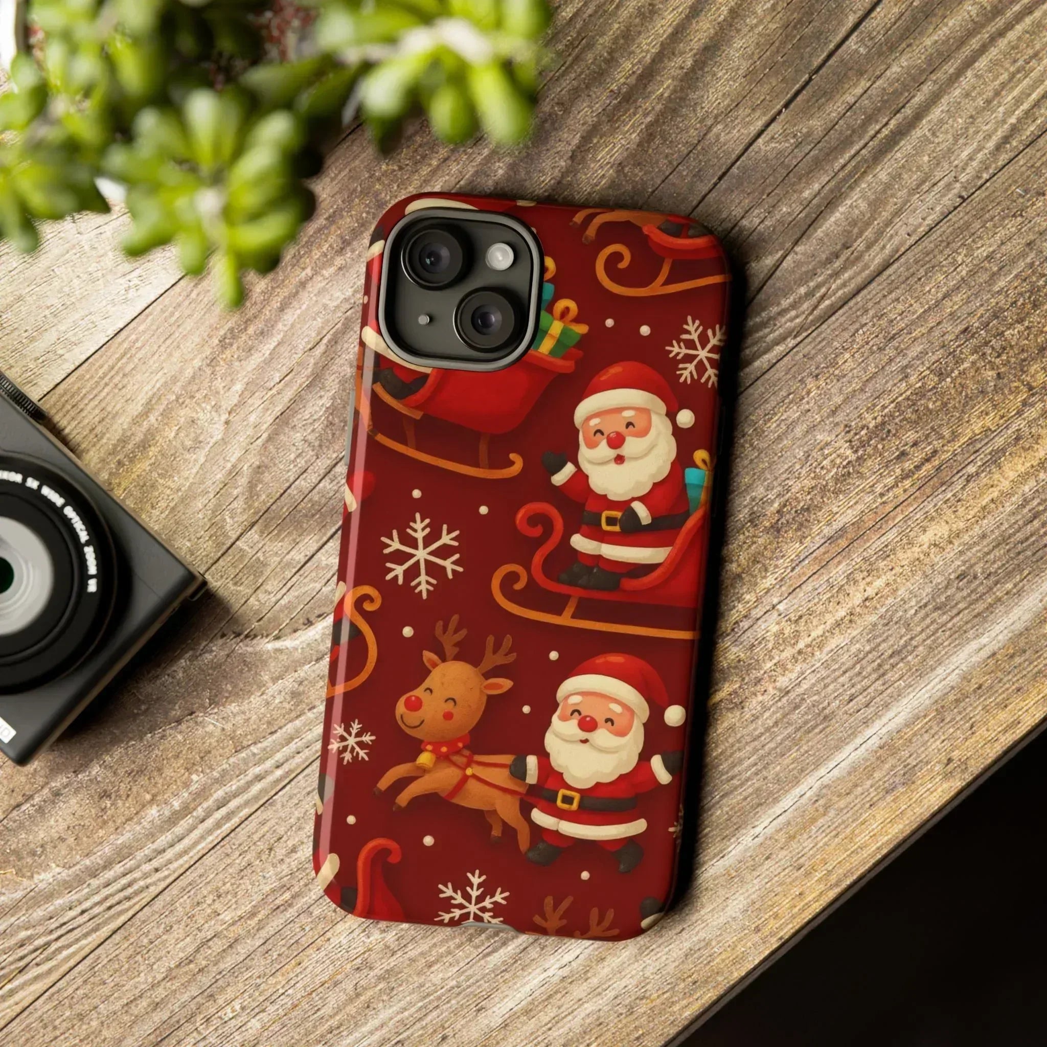 Santa Sleigh Ride Phone Case for iPhone 11-17 and Galaxy S10-S25 - KARARMDESIGN