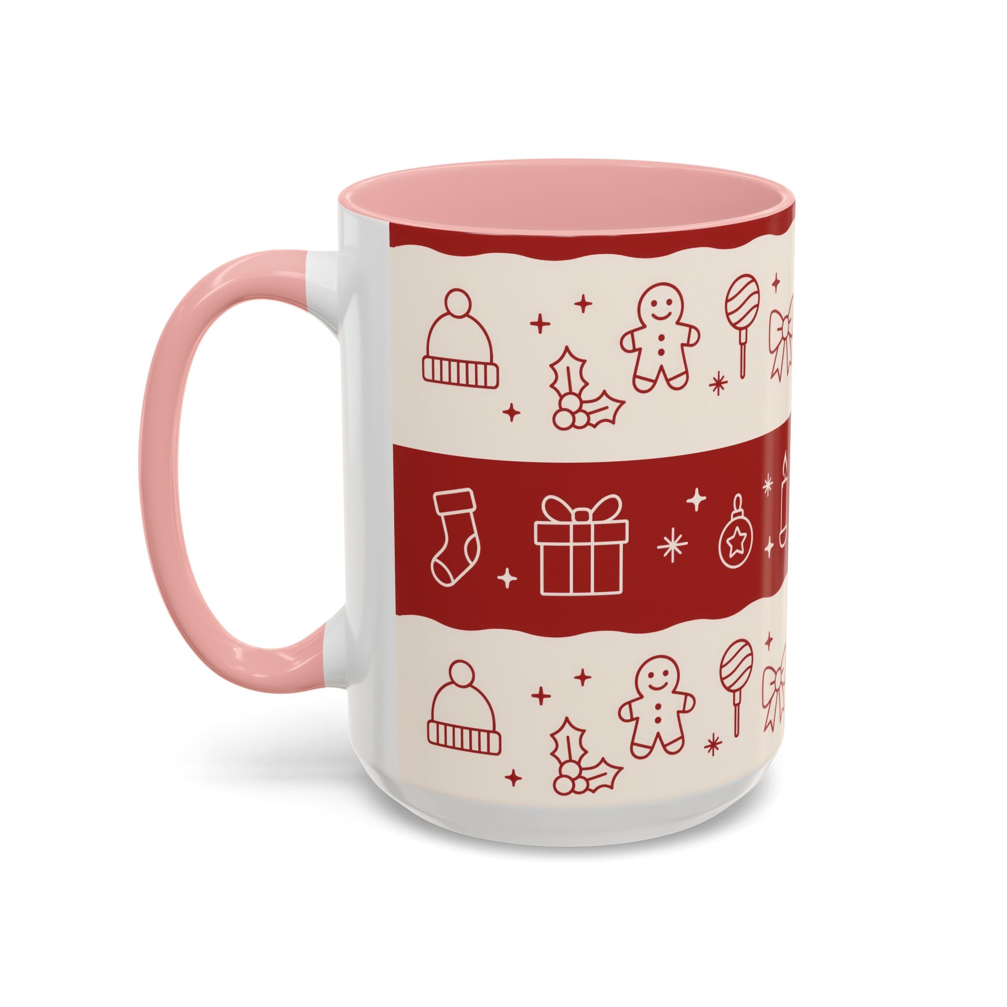 Holiday Cheer Icons Mug - Accent Coffee Mug (11, 15oz)