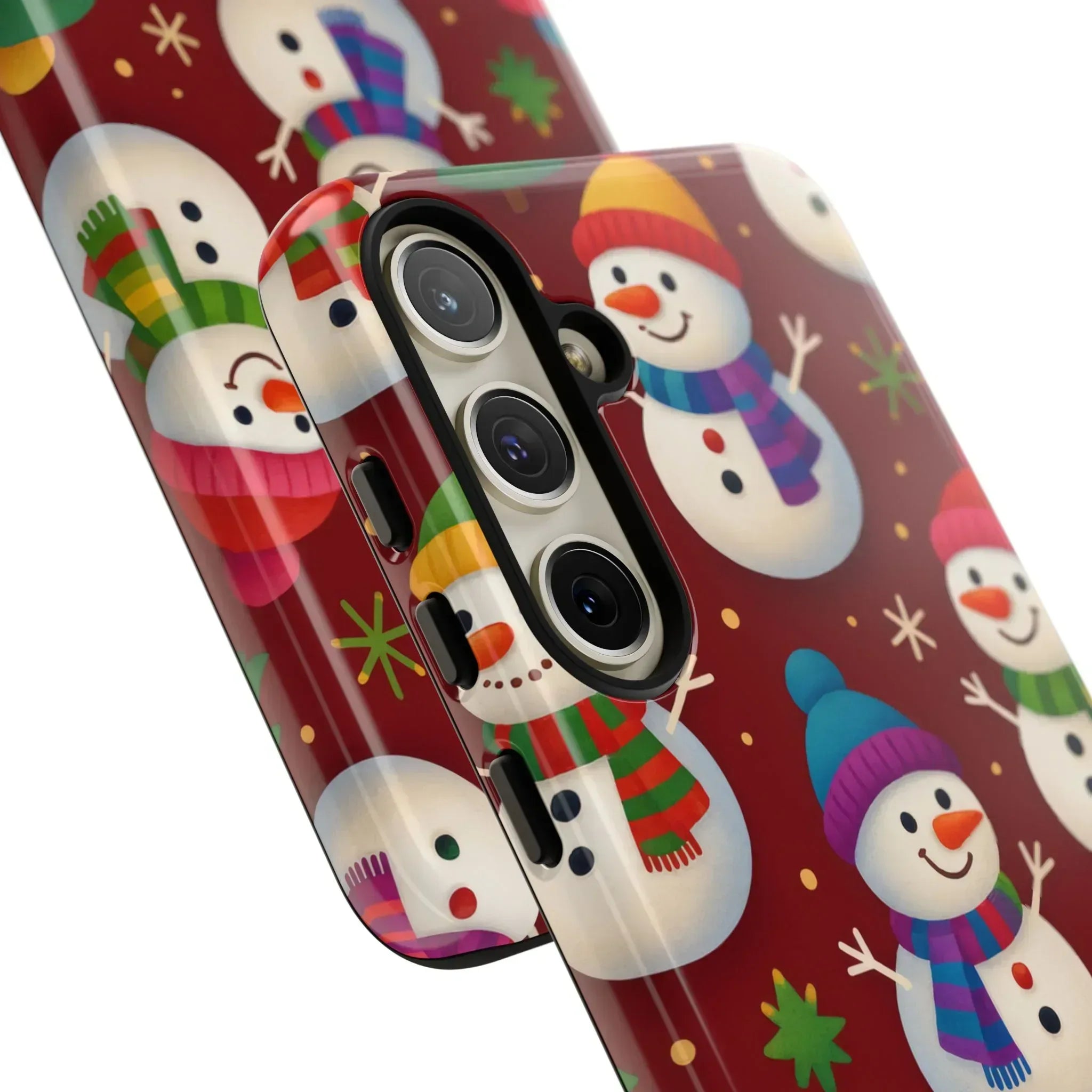 Festive Snowmen Parade Phone Case for iPhone 11–17 and Galaxy S10–S25 - KARARMDESIGN