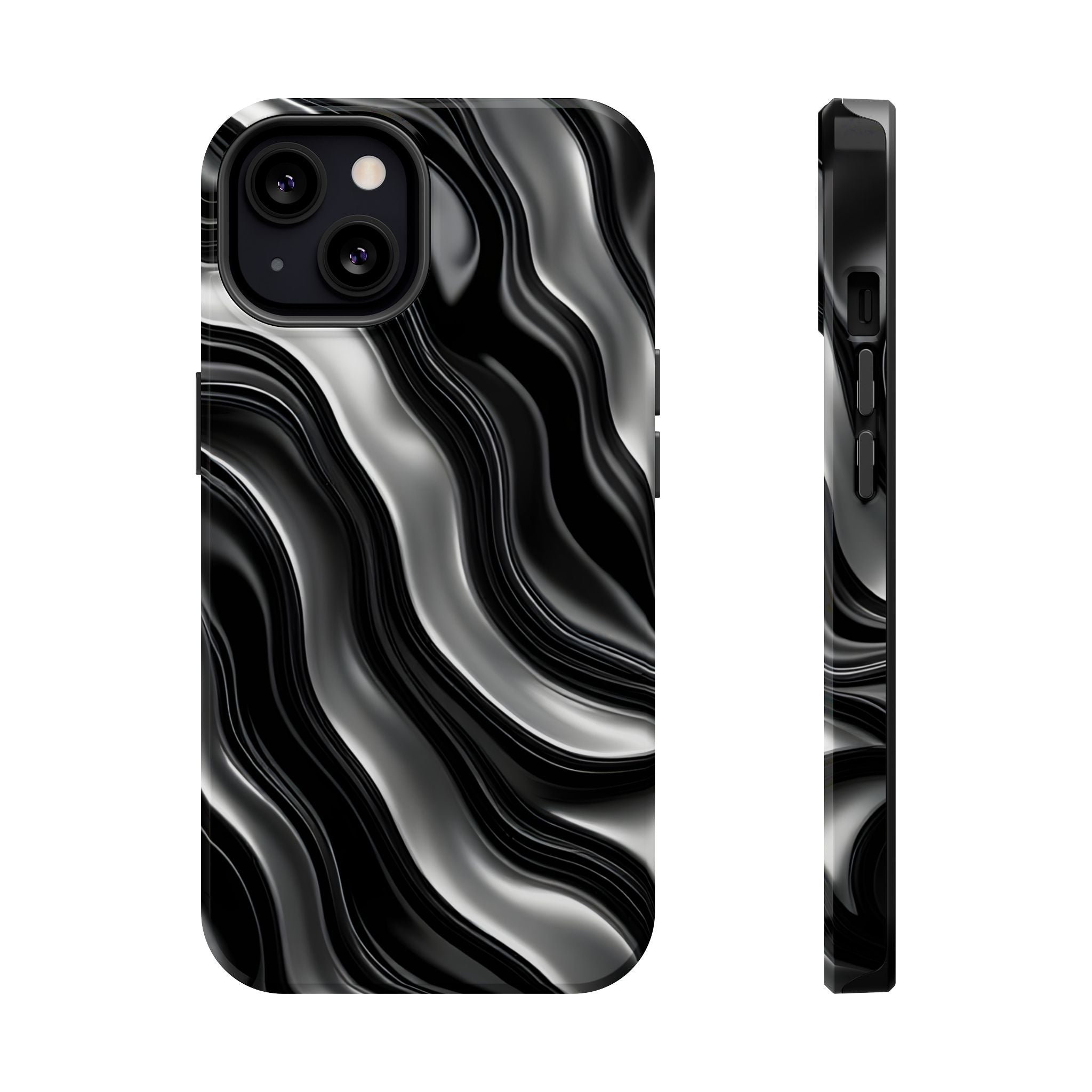Wavy Illusion Marble Phone Case for iPhone 13-17