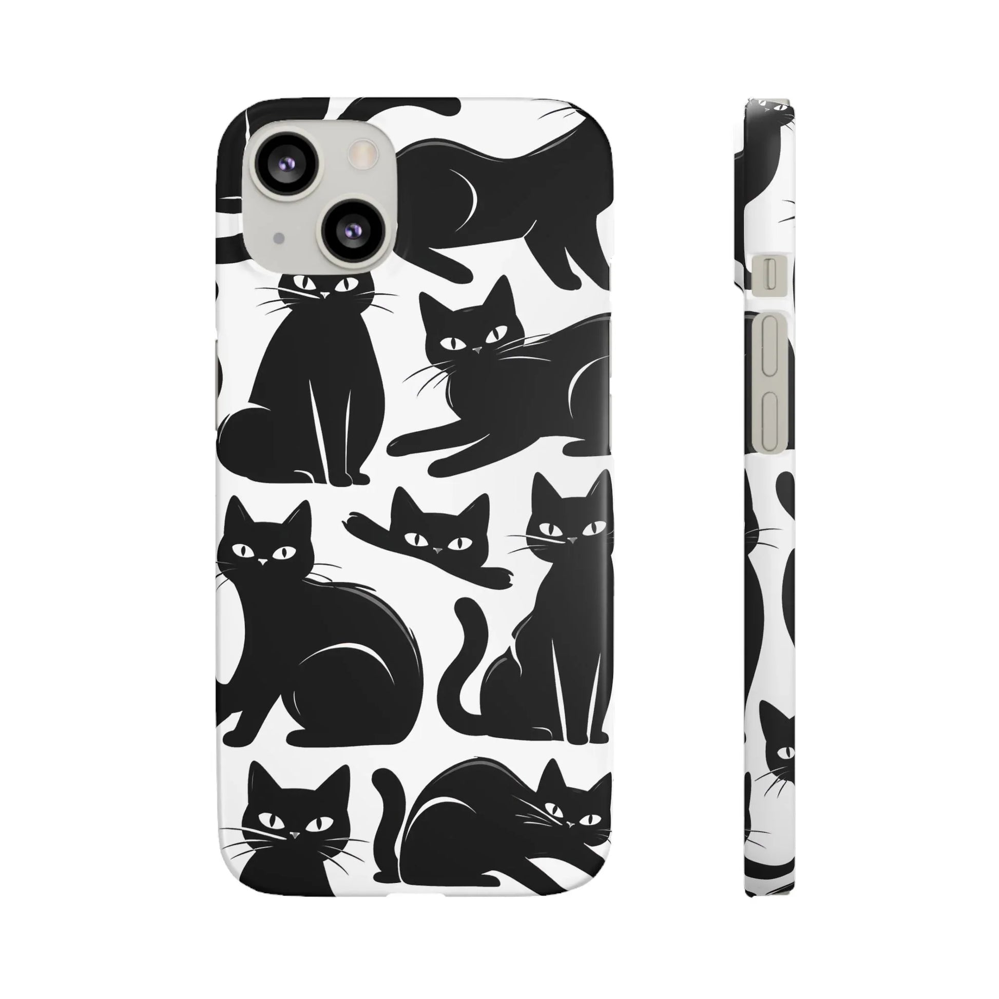 Black Cats Phone Case for iPhone 11-17 and Galaxy S20-S25 - KARARMDESIGN