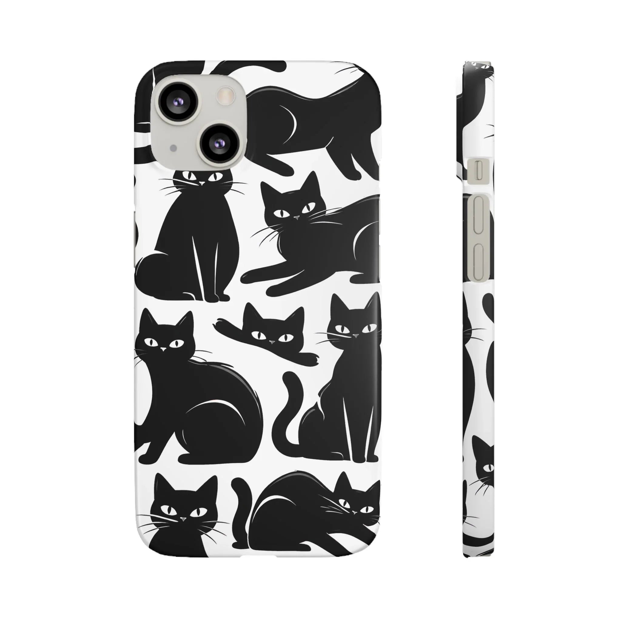 Black Cats Phone Case for iPhone 11-17 and Galaxy S20-S25 - KARARMDESIGN