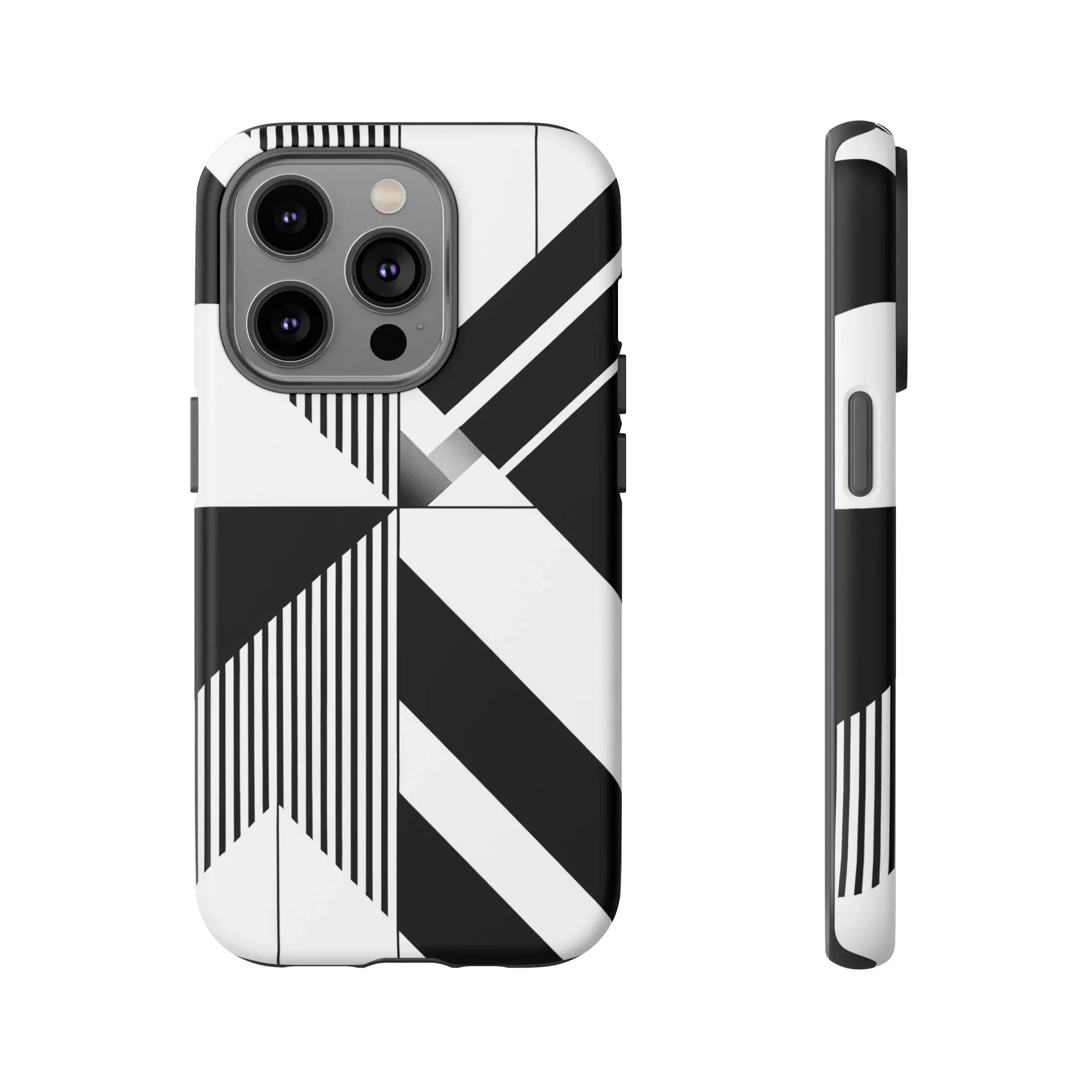 Monochrome Tough Phone Case for iPhone 11-16 and Galaxy S20–S25 - KARARMDESIGN