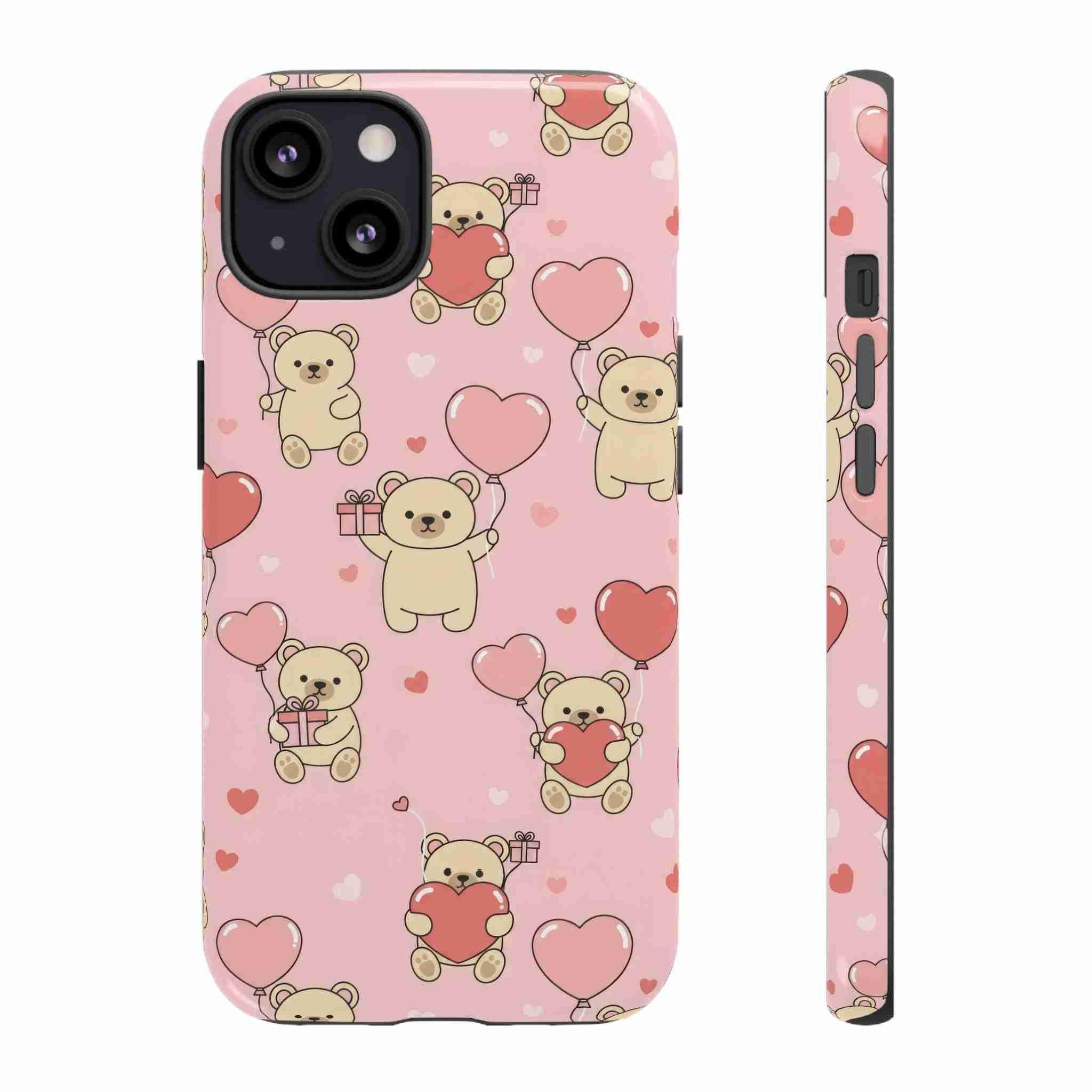 Teddy's Valentine Parade Phone Case for iPhone 11-17 and Galaxy S21-S25 - KARARMDESIGN