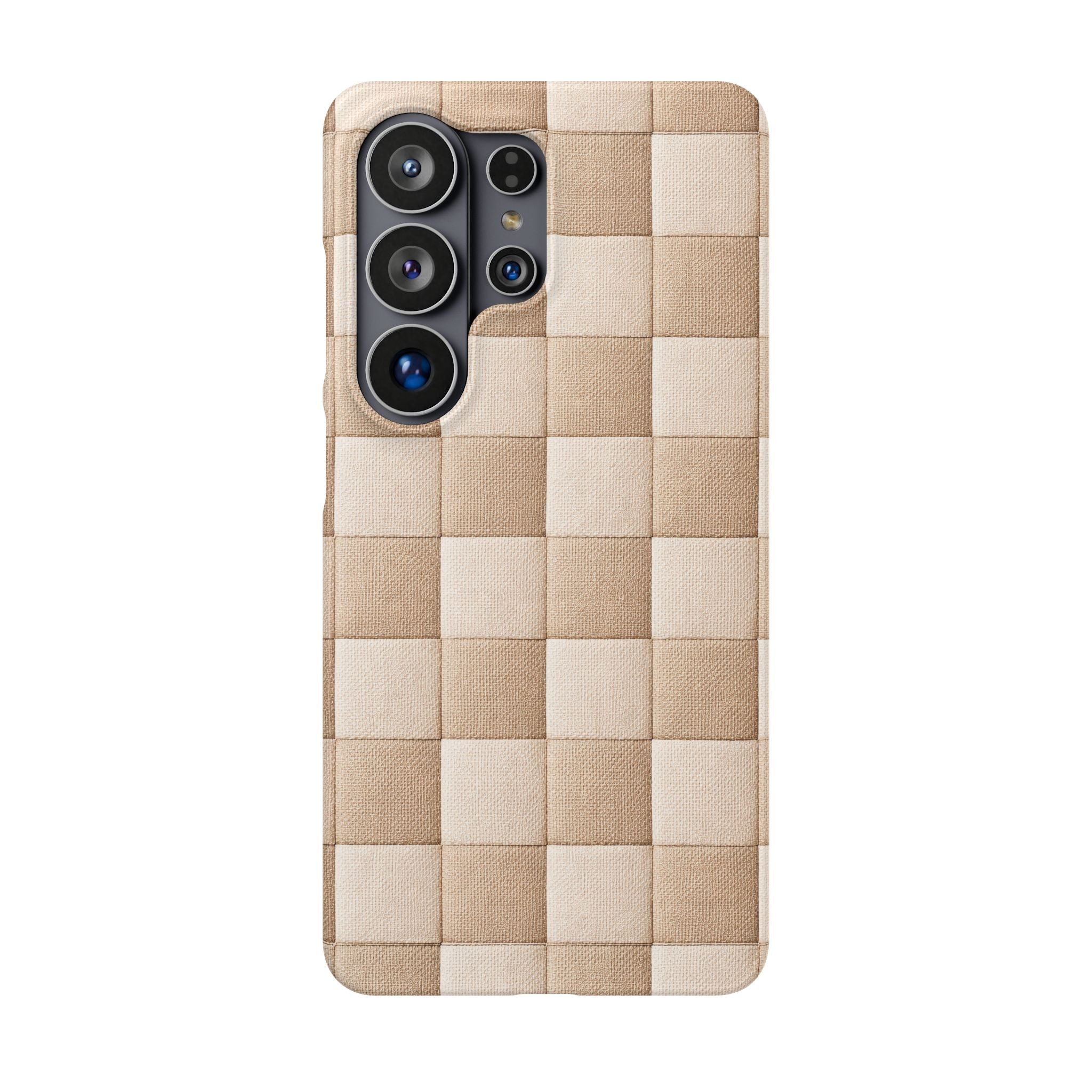 Beige Woven Phone Case for iPhone 11-17 and Galaxy S20-S26