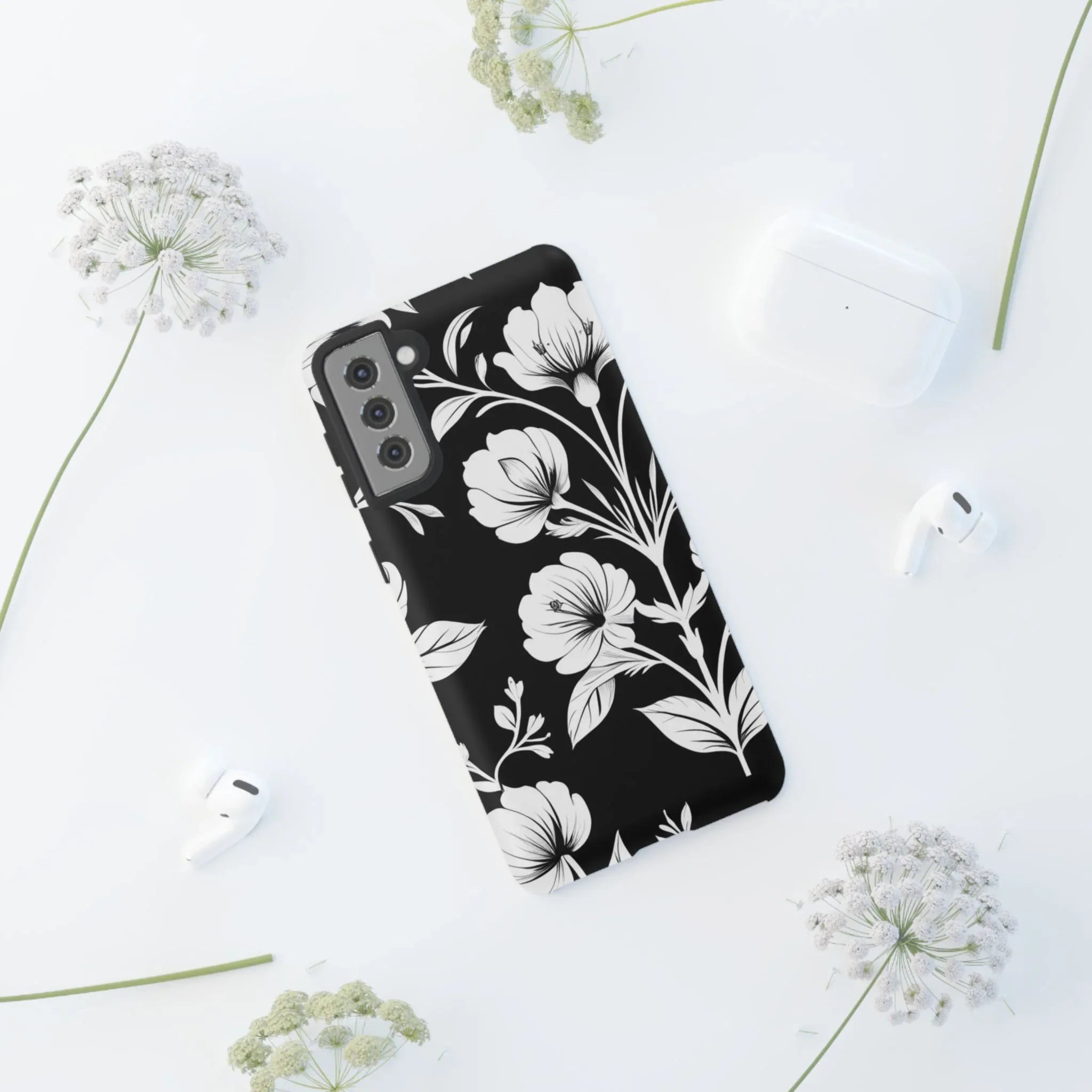 Elegant Floral Phone Case for Galaxy S20-S25 - KARARMDESIGN