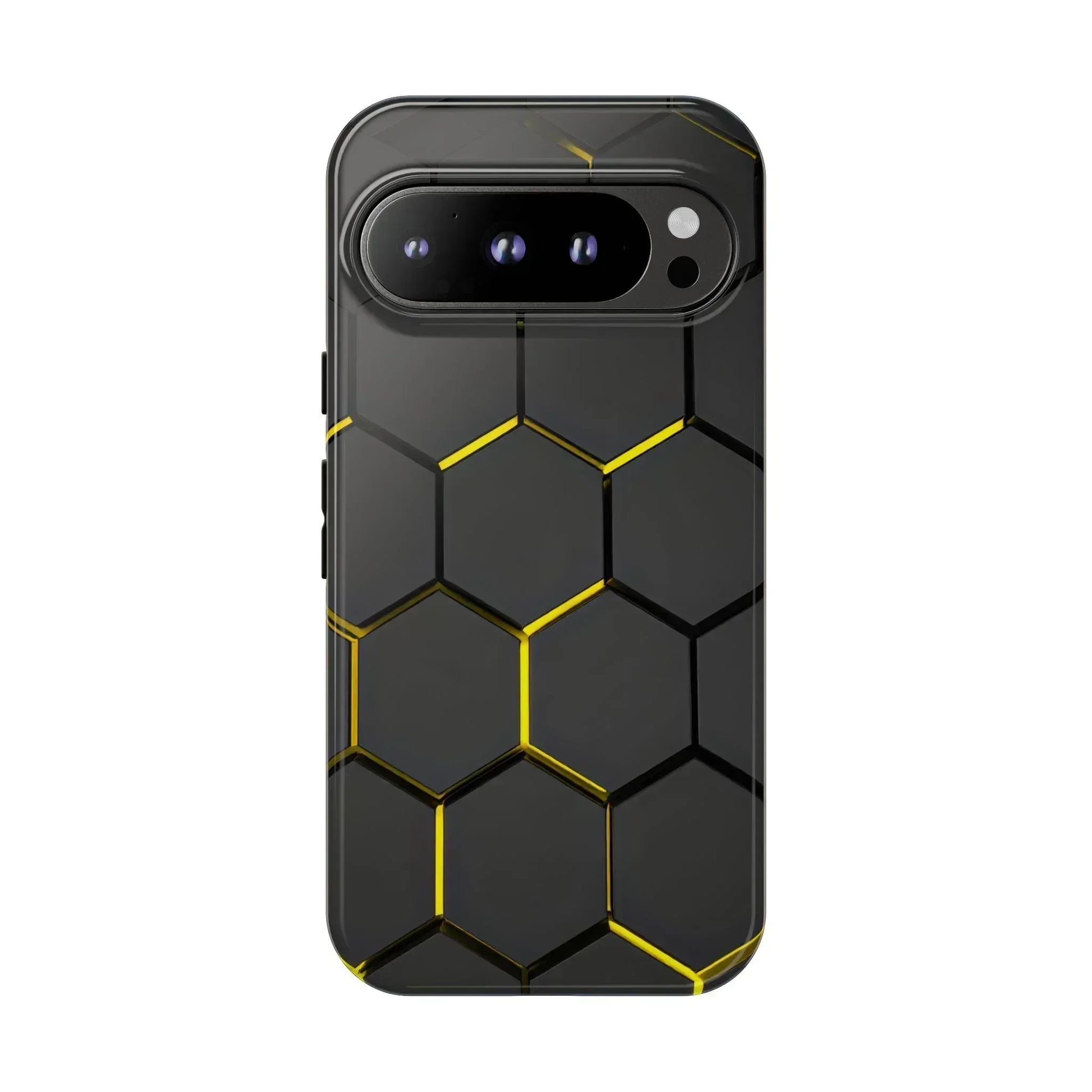 Black and Yellow Hexagon Geometric Tough Phone Case for Galaxy and Pixel - KARARMDESIGN