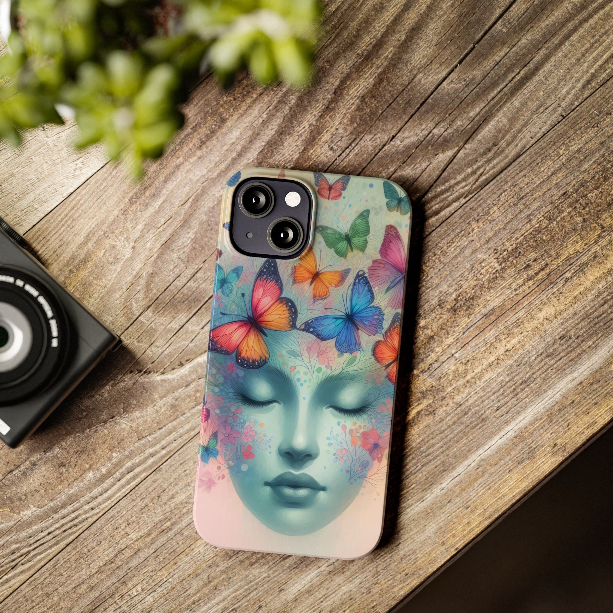 Butterfly Bloom Dreamy Woman Phone Case for iPhone 11-17