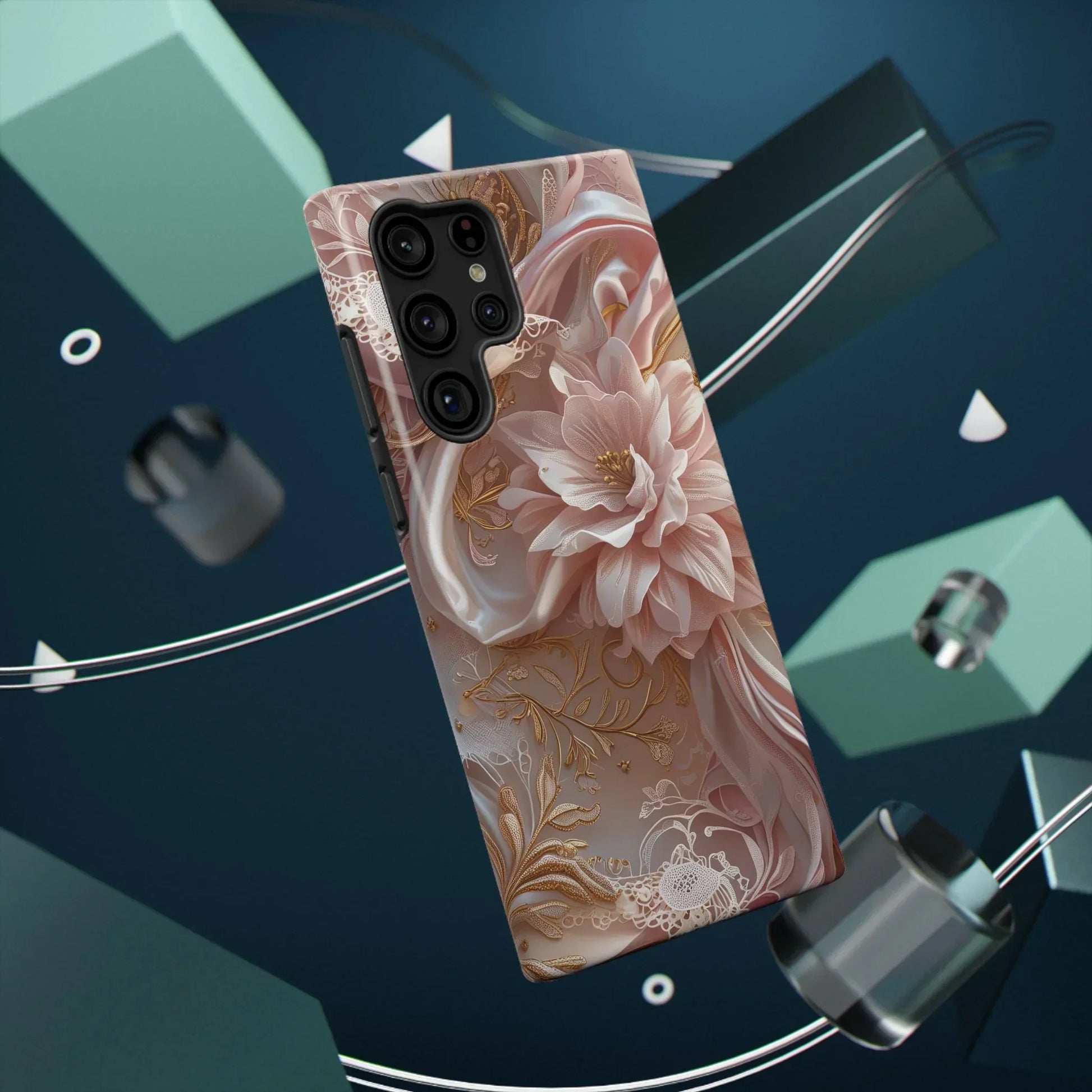 Elegant Floral Impact-Resistant Phone Case for iPhone 12-16 and Samsung Galaxy S21-S22 Models - KarArmDesign