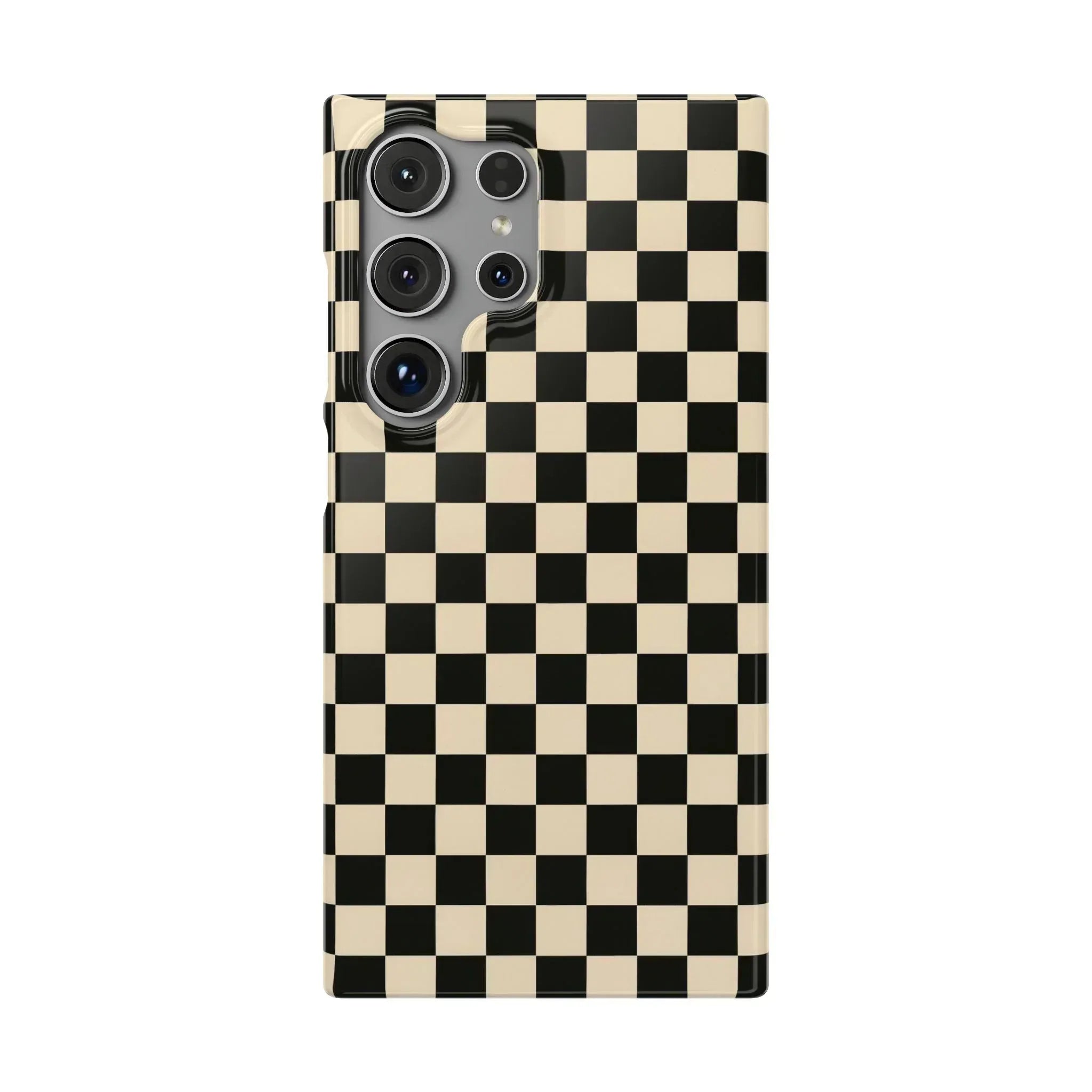 Stylish Matte Checker Phone Case for iPhone 11-17 and Galaxy S20-S25 - KARARMDESIGN
