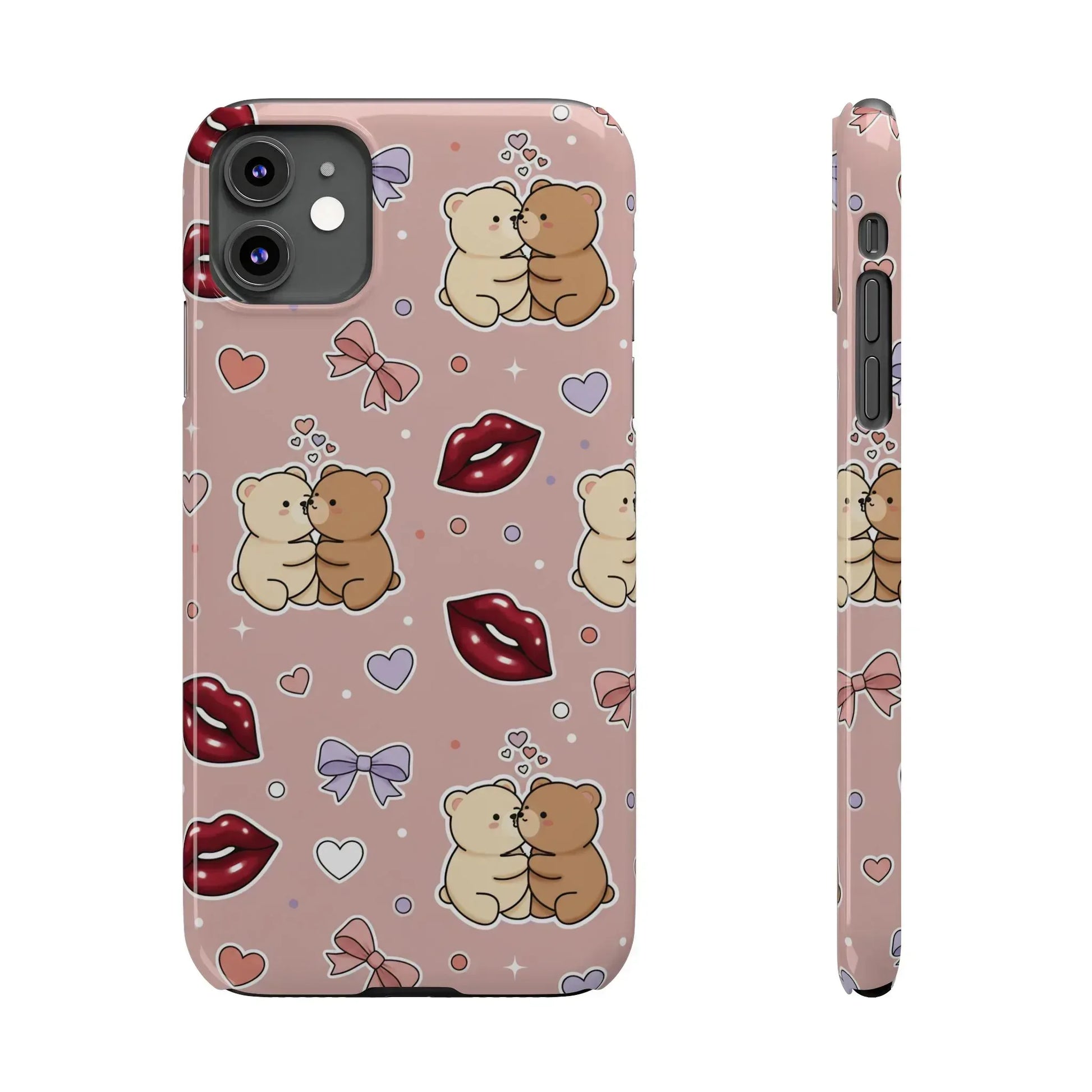 Bear Hug Bliss Phone Case for iPhone 11-17 - KARARMDESIGN