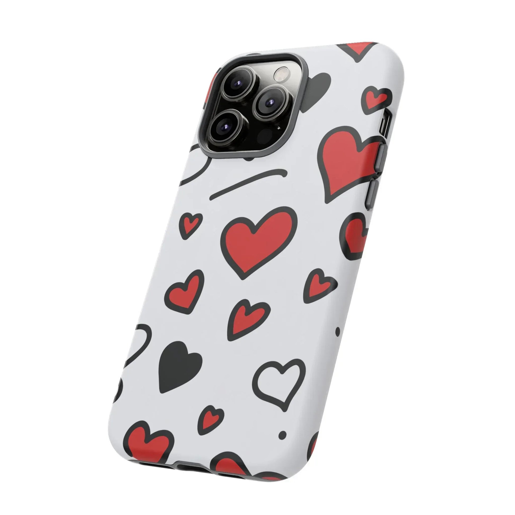 Scattered Hearts Phone Case for iPhone 11-17 and Galaxy S10-S25 - KARARMDESIGN