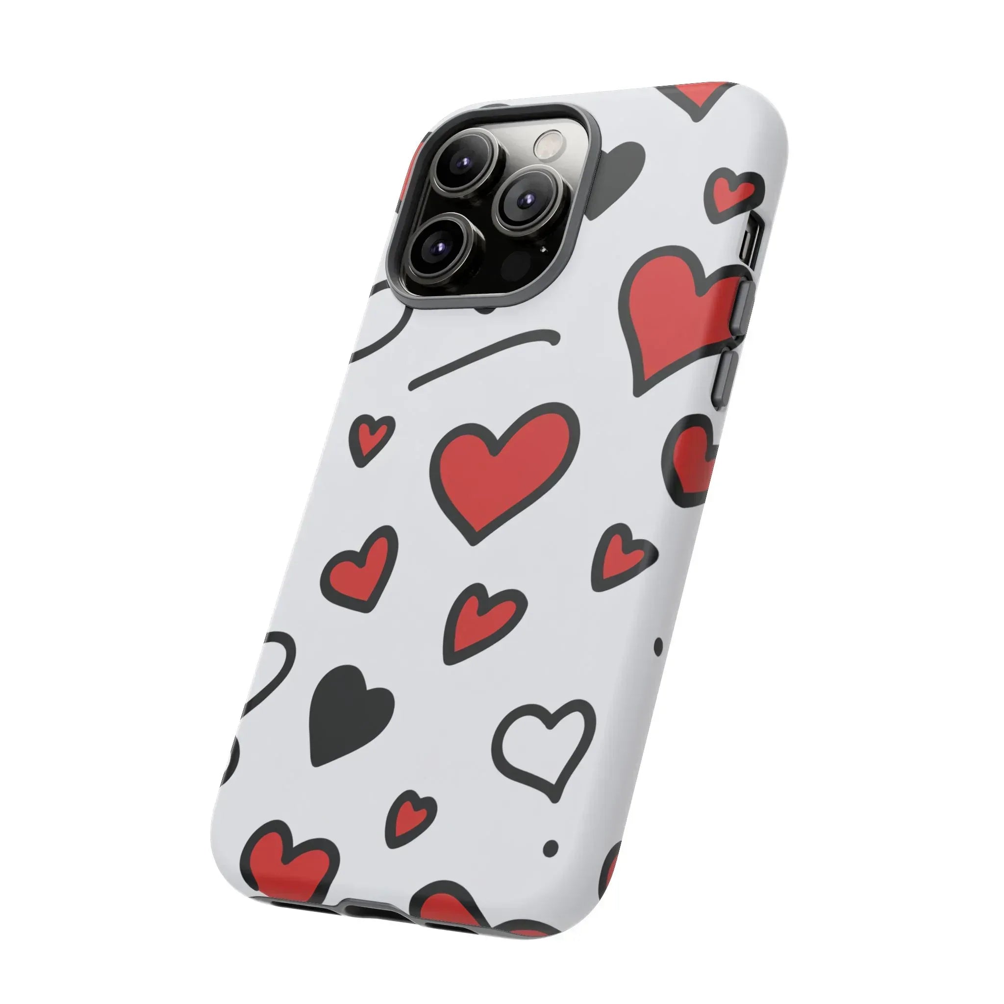 Scattered Hearts Phone Case for iPhone 11-17 and Galaxy S10-S25 - KARARMDESIGN