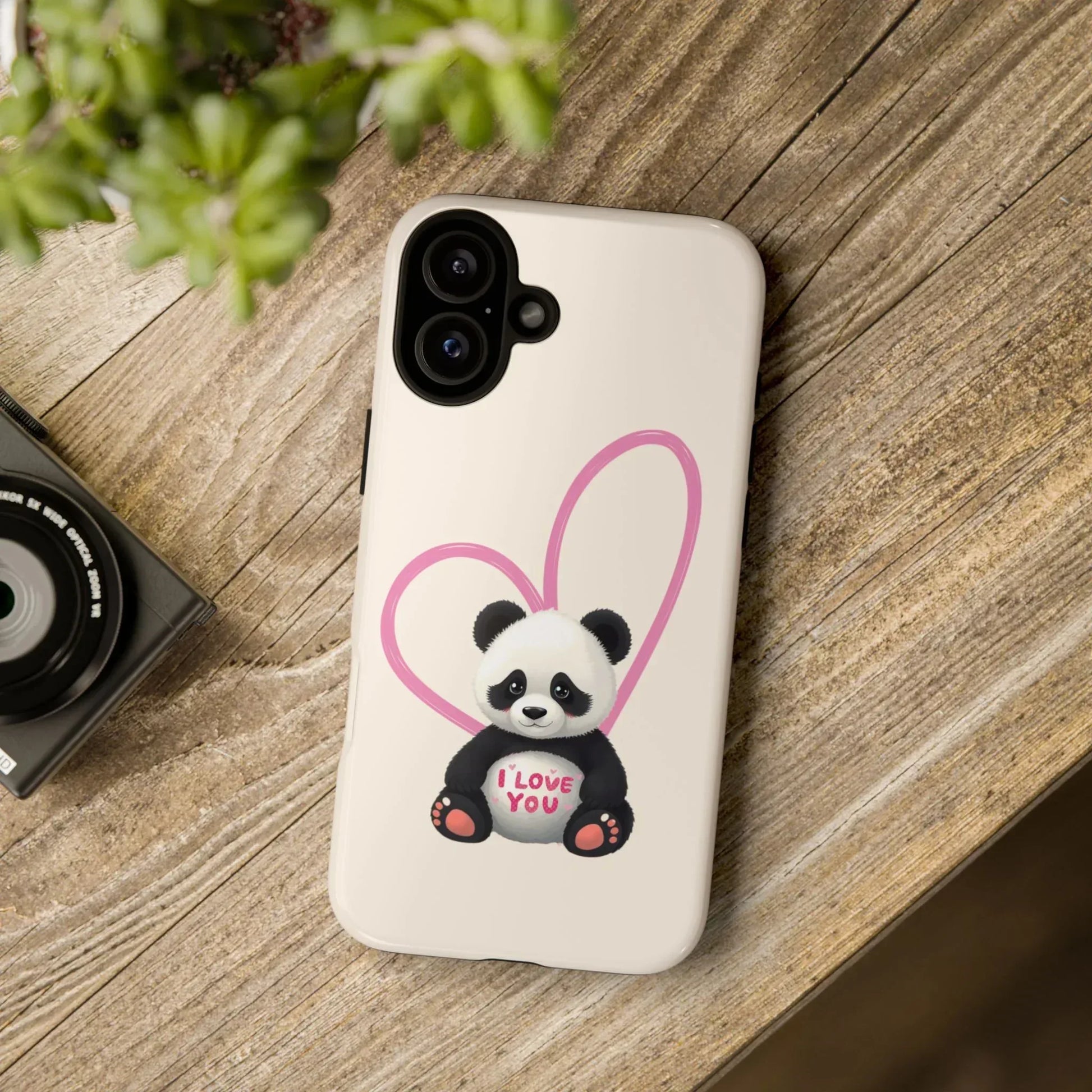 Cute Panda Heart Love Phone Case for iPhone 8-16 - KARARMDESIGN