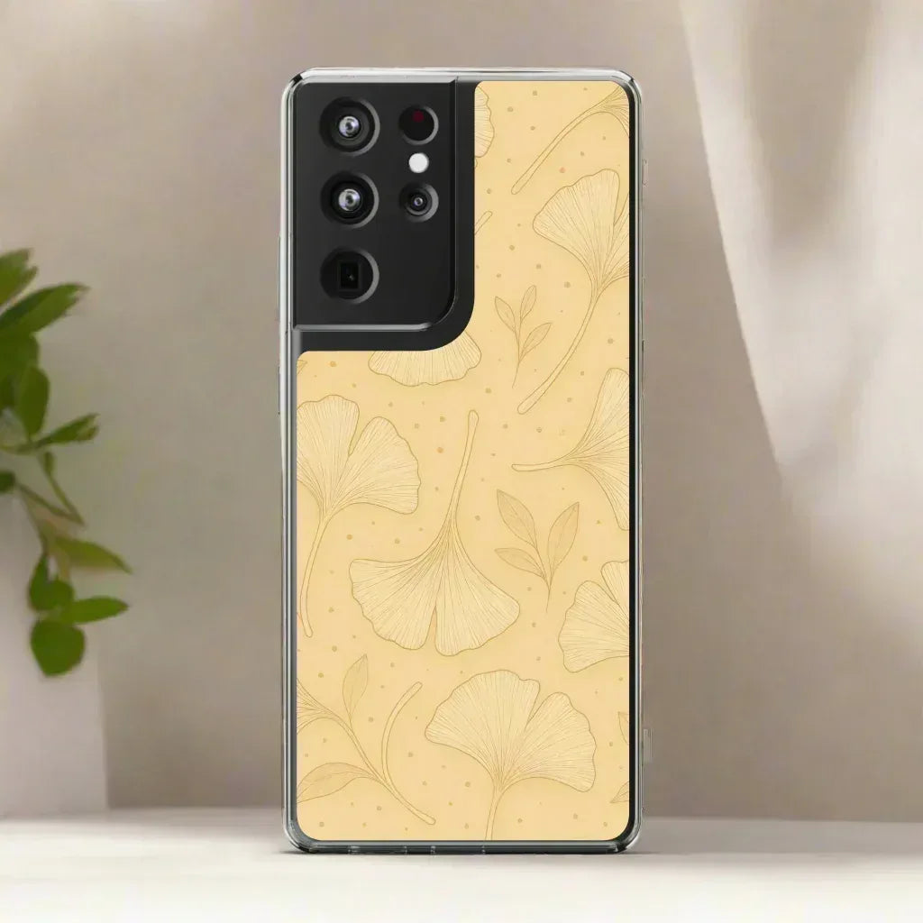 Ginkgo floral phone case for iPhone 12-16 and Galaxy S21 - KARARMDESIGN