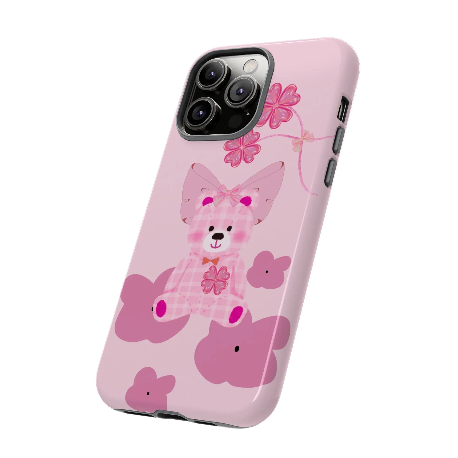 Pink Teddy Bear Phone Cases for iPhone, Pixel and Galaxy - KARARMDESIGN