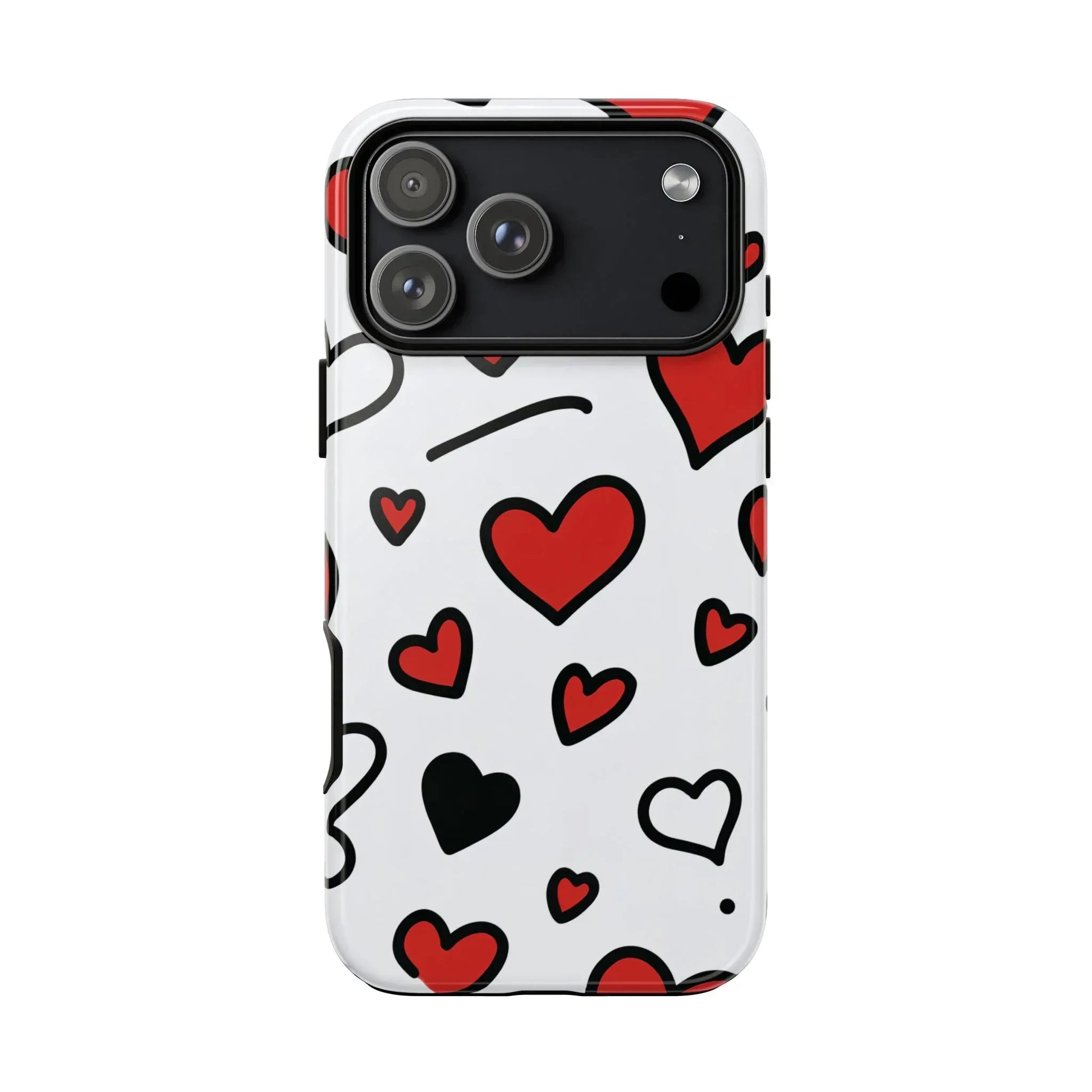 Scattered Hearts Phone Case for iPhone 11-17 and Galaxy S10-S25 - KARARMDESIGN