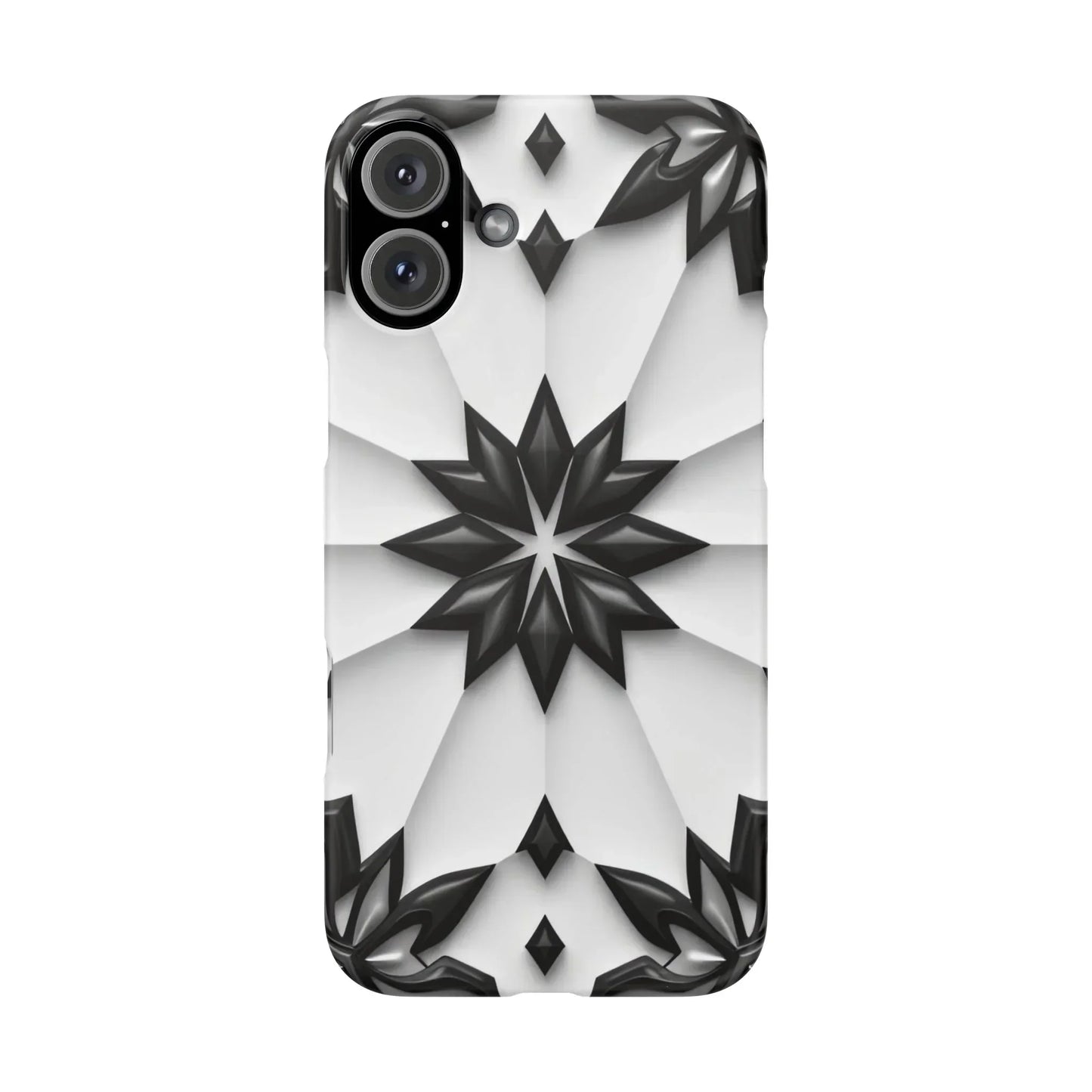 Black and White Geometric Floral Phone Case for iPhone and Samsung Galaxy - KarArmDesign