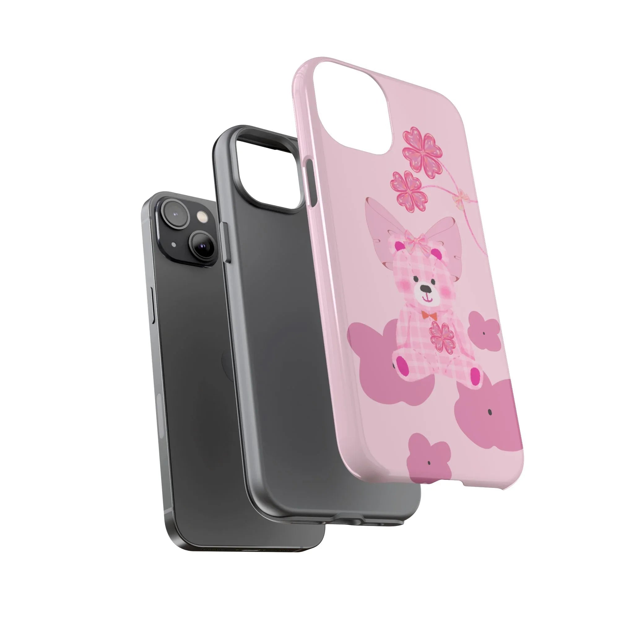 Pink Teddy Bear Phone Cases for iPhone, Pixel and Galaxy - KARARMDESIGN