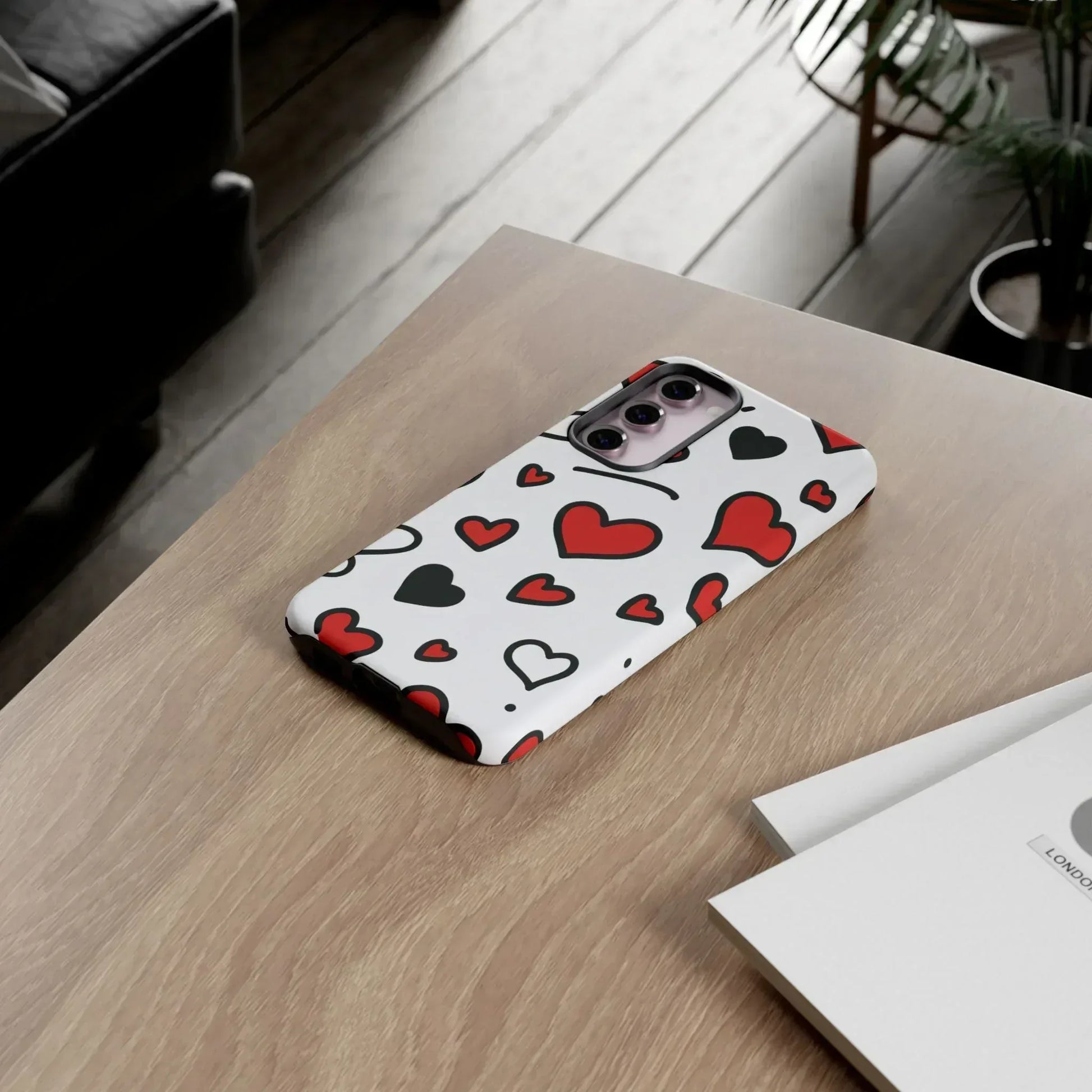 Scattered Hearts Phone Case for iPhone 11-17 and Galaxy S10-S25 - KARARMDESIGN