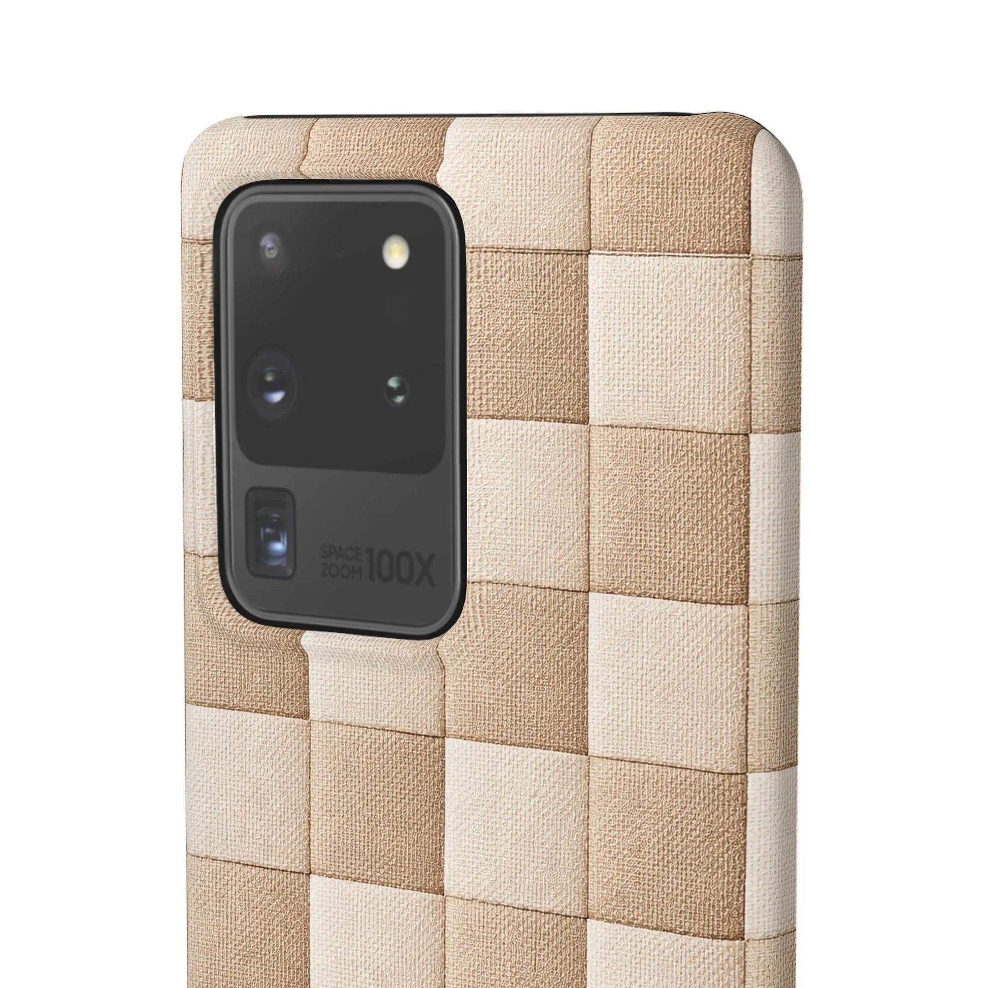 Beige Woven Phone Case for iPhone 11-17 and Galaxy S20-S25 - KARARMDESIGN