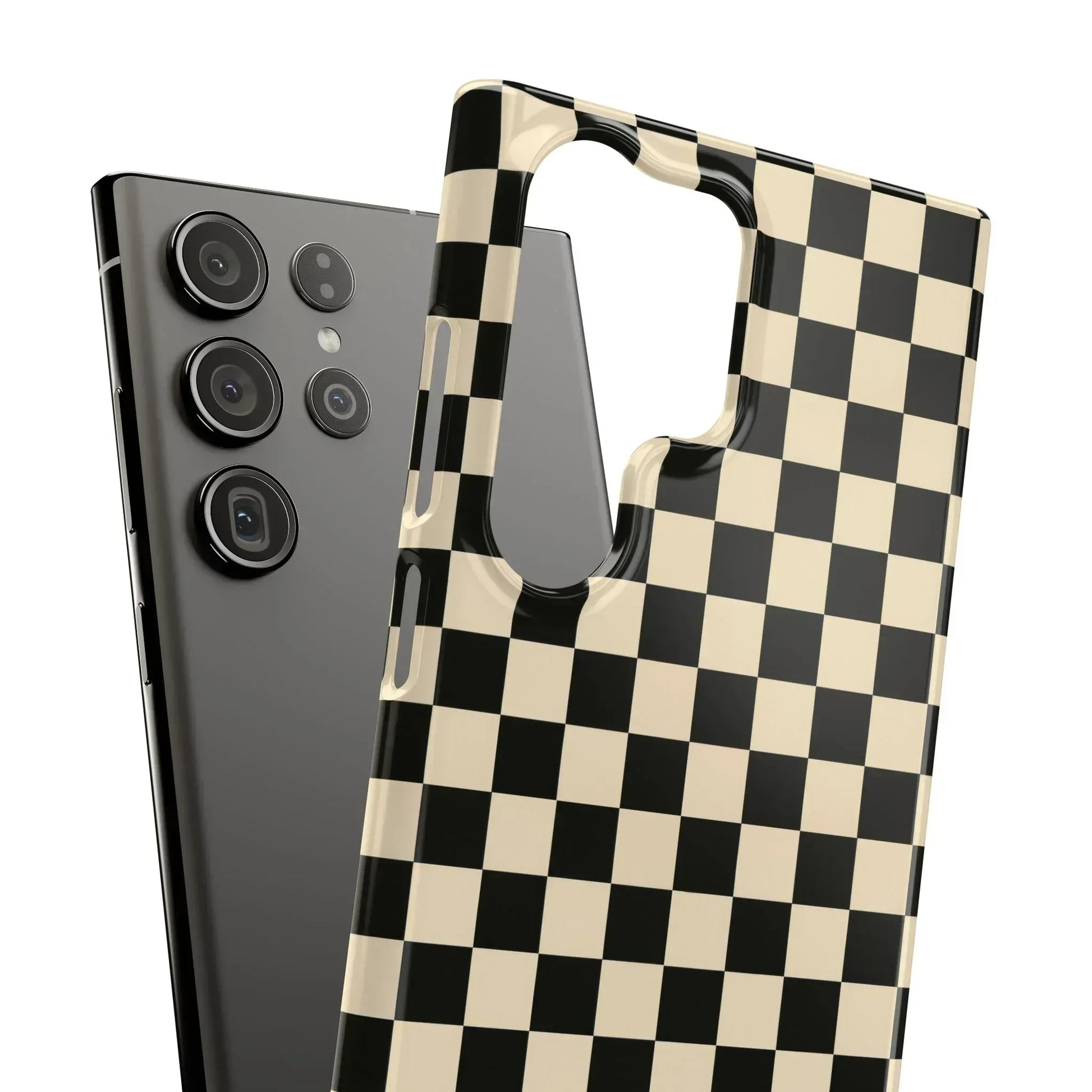 Stylish Matte Checker Phone Case for iPhone 11-17 and Galaxy S20-S25 - KARARMDESIGN