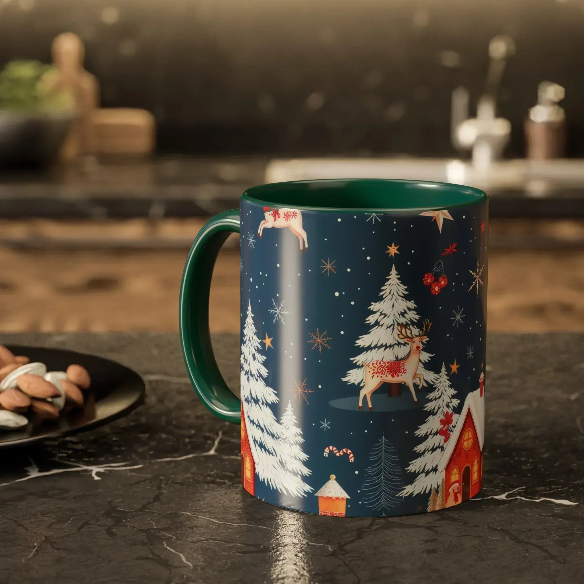 Dark Blue Christmas Mug - Colorful Mugs (11oz, 15oz) - KARARMDESIGN