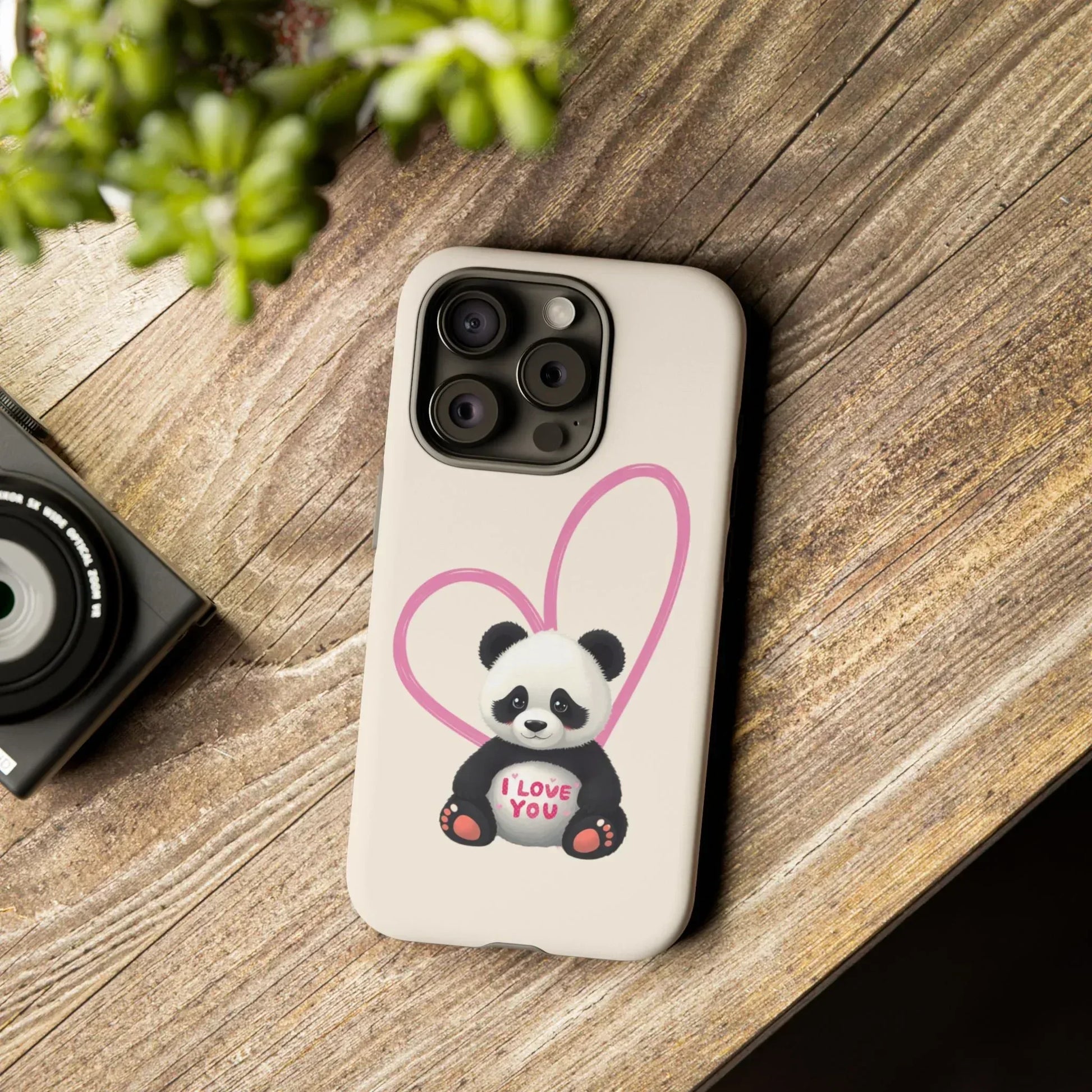 Cute Panda Heart Love Phone Case for iPhone 8-16 - KARARMDESIGN