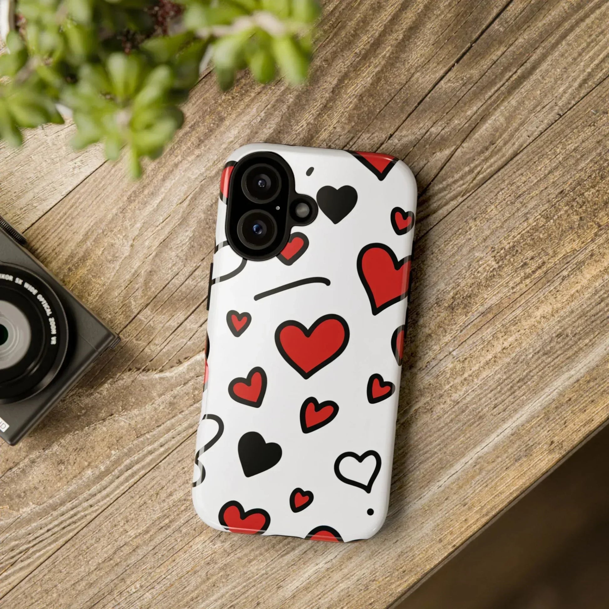 Scattered Hearts Phone Case for iPhone 11-17 and Galaxy S10-S25 - KARARMDESIGN