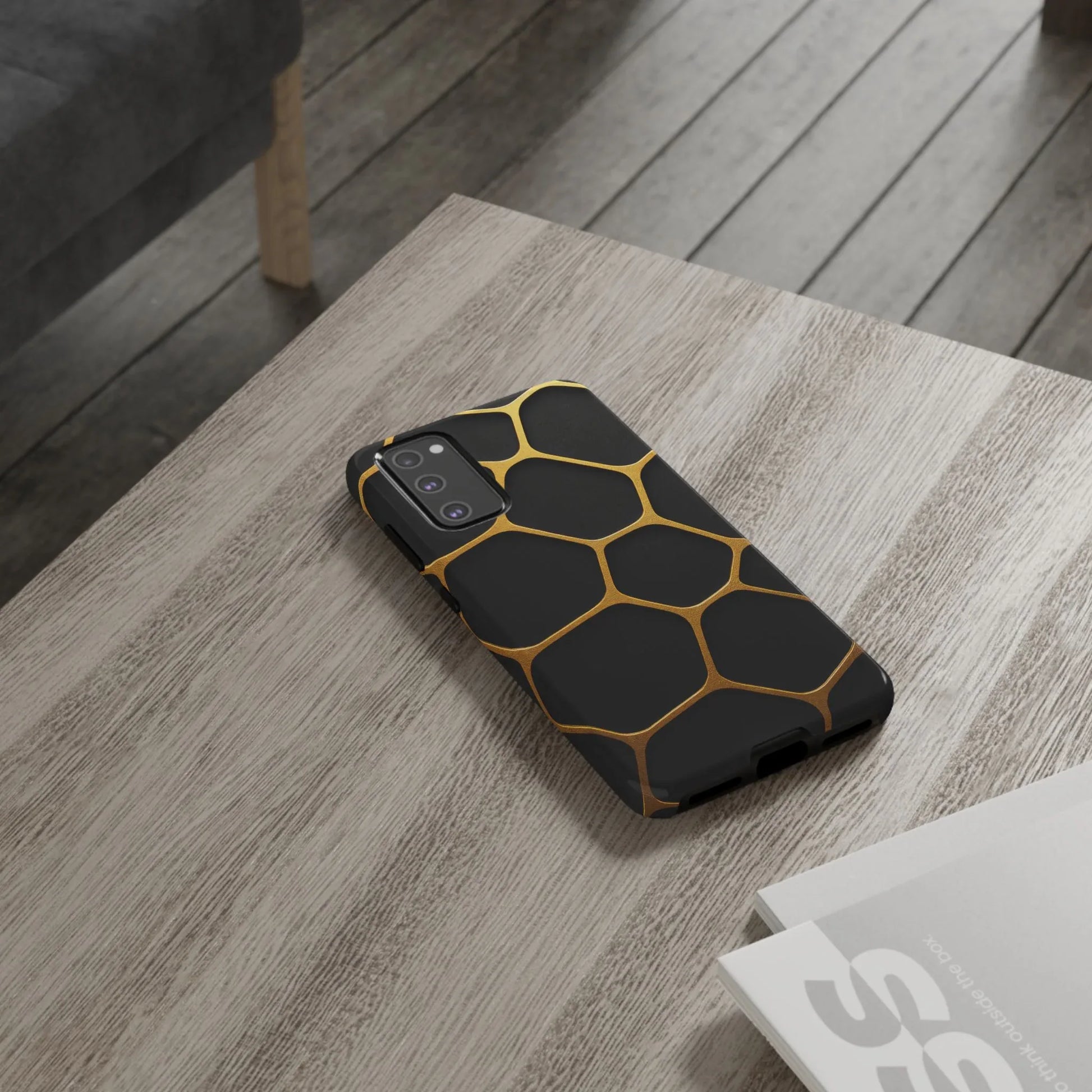 Golden Cellscape Phone Case for iPhone 8-17 and Galaxy S20-S25 - KARARMDESIGN