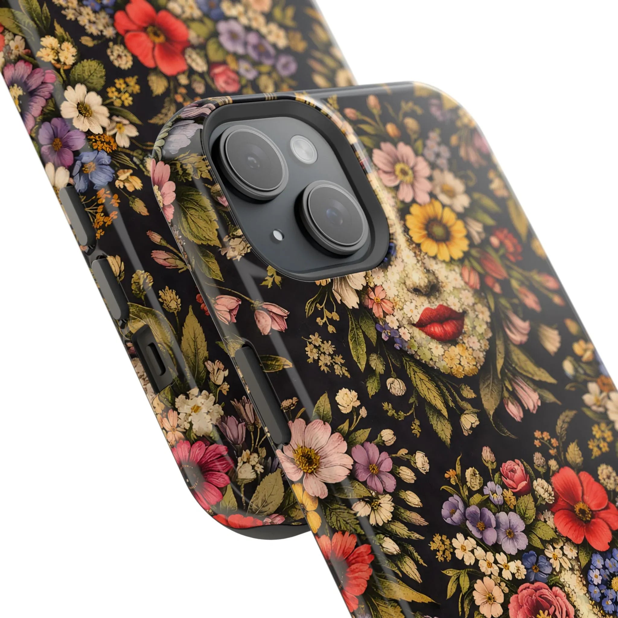 Vintage Flower Face Phone Case for iPhone 13-17 - KARARMDESIGN