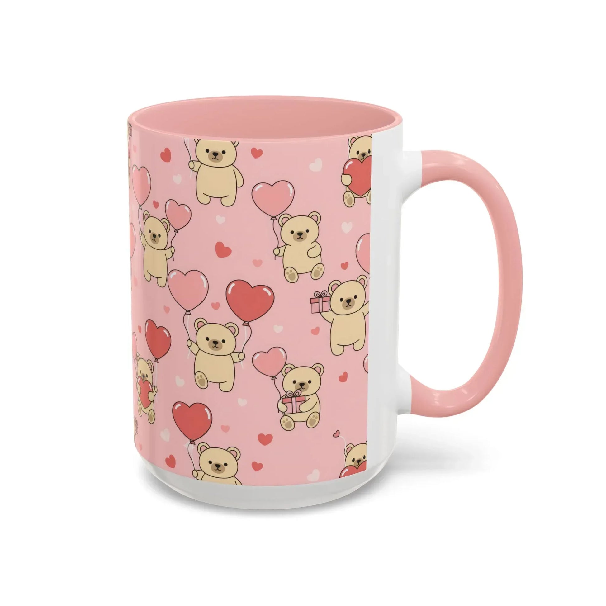 Teddy's Valentine Parade Mug - Accent Coffee Mug (11, 15oz) - KARARMDESIGN