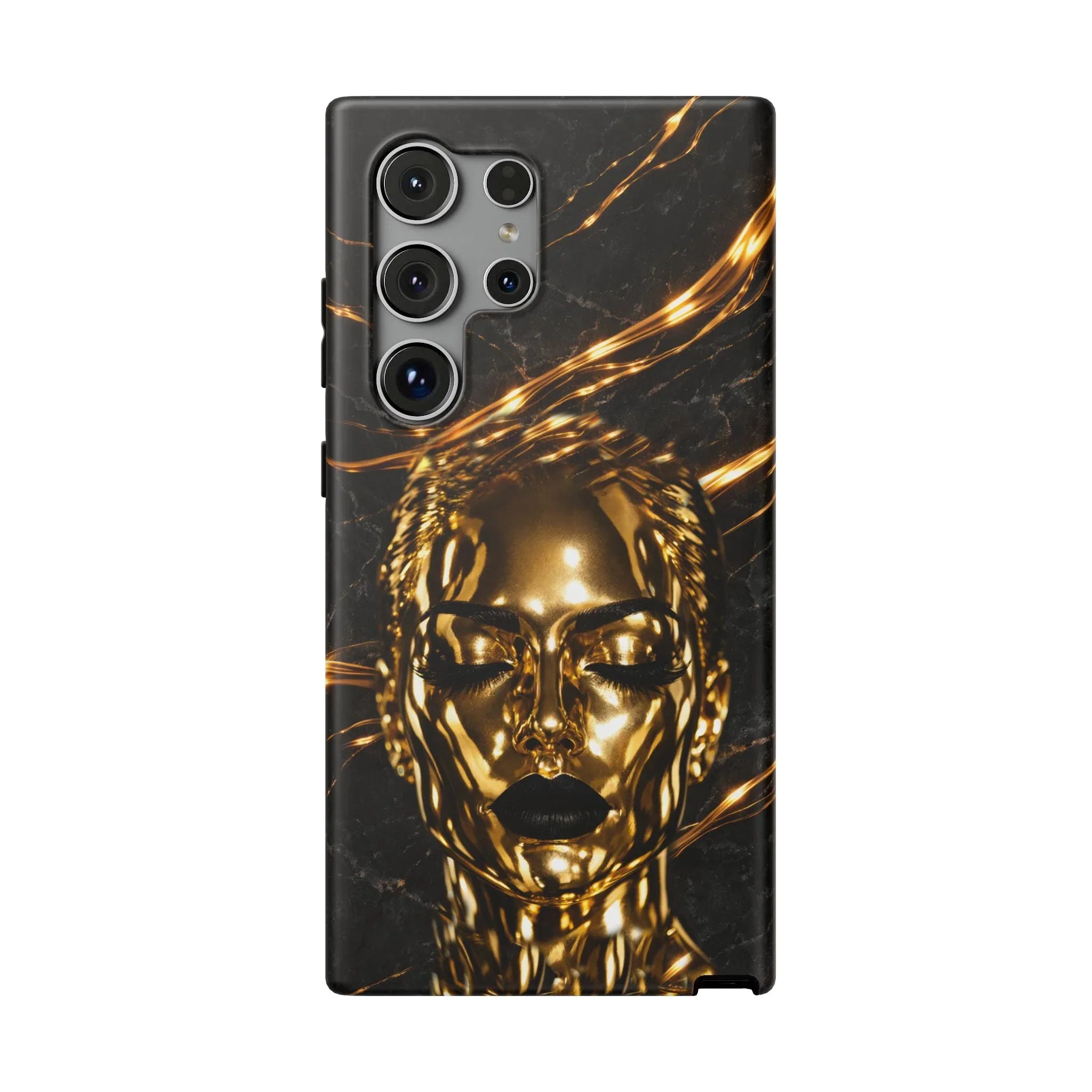 Luxury Gold Portrait Phone Case for iPhone 11-17 and Galaxy S21-S25 - KARARMDESIGN