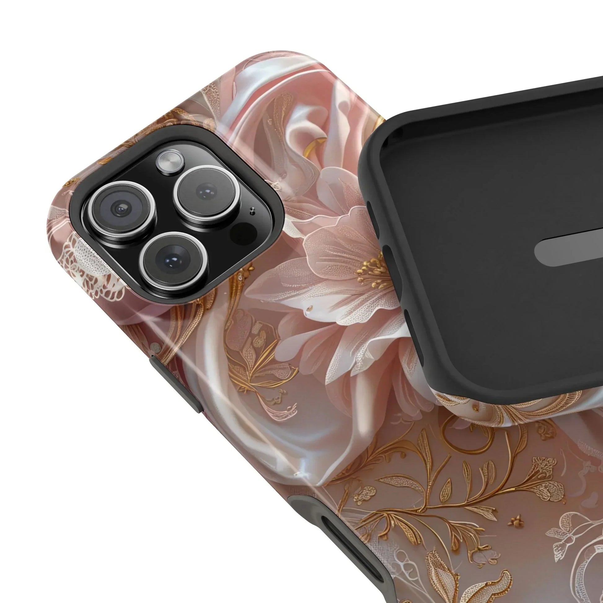 Elegant Floral Impact-Resistant Phone Case for iPhone 12-16 and Samsung Galaxy S21-S22 Models - KarArmDesign