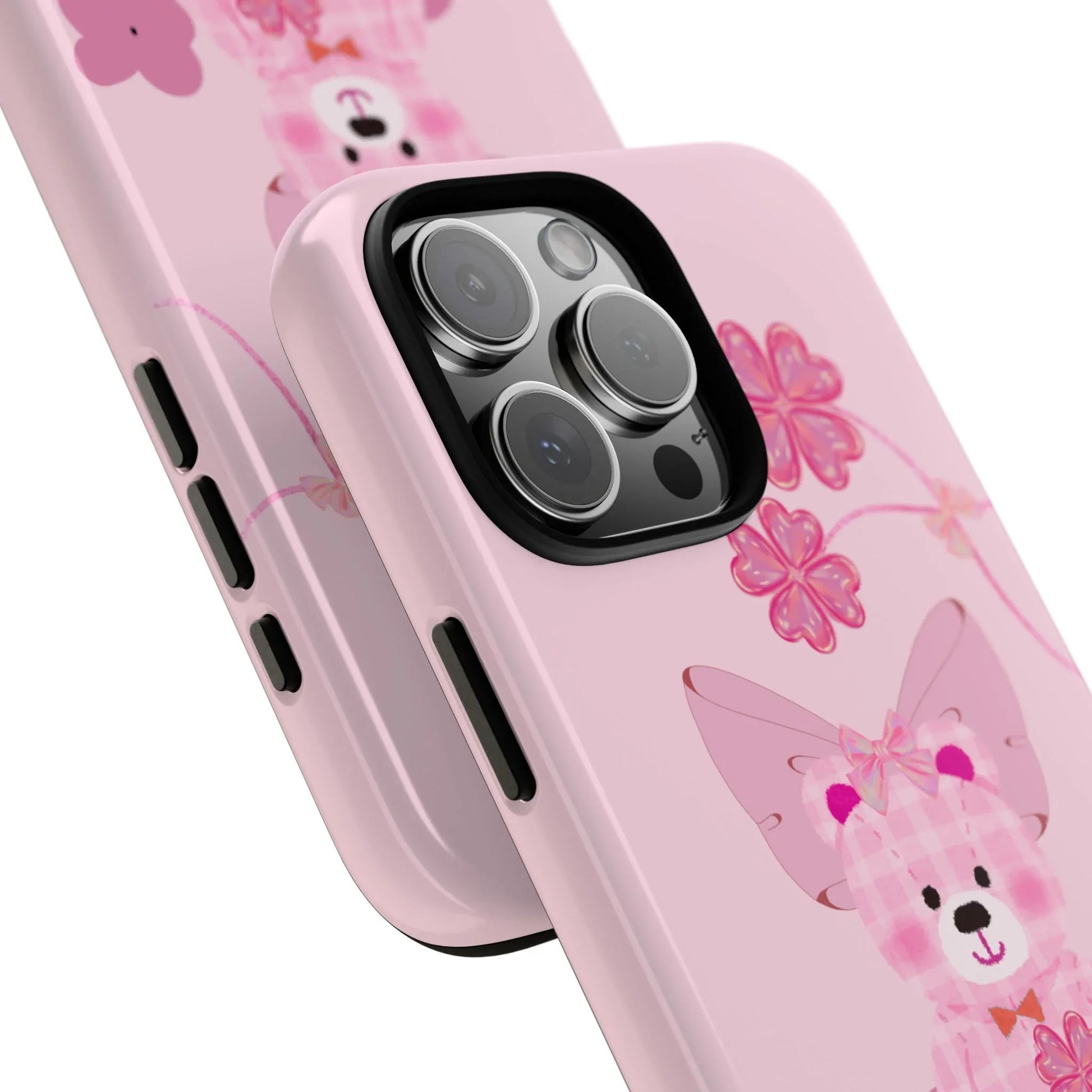 Pink Teddy Bear Phone Cases for iPhone, Pixel and Galaxy - KARARMDESIGN