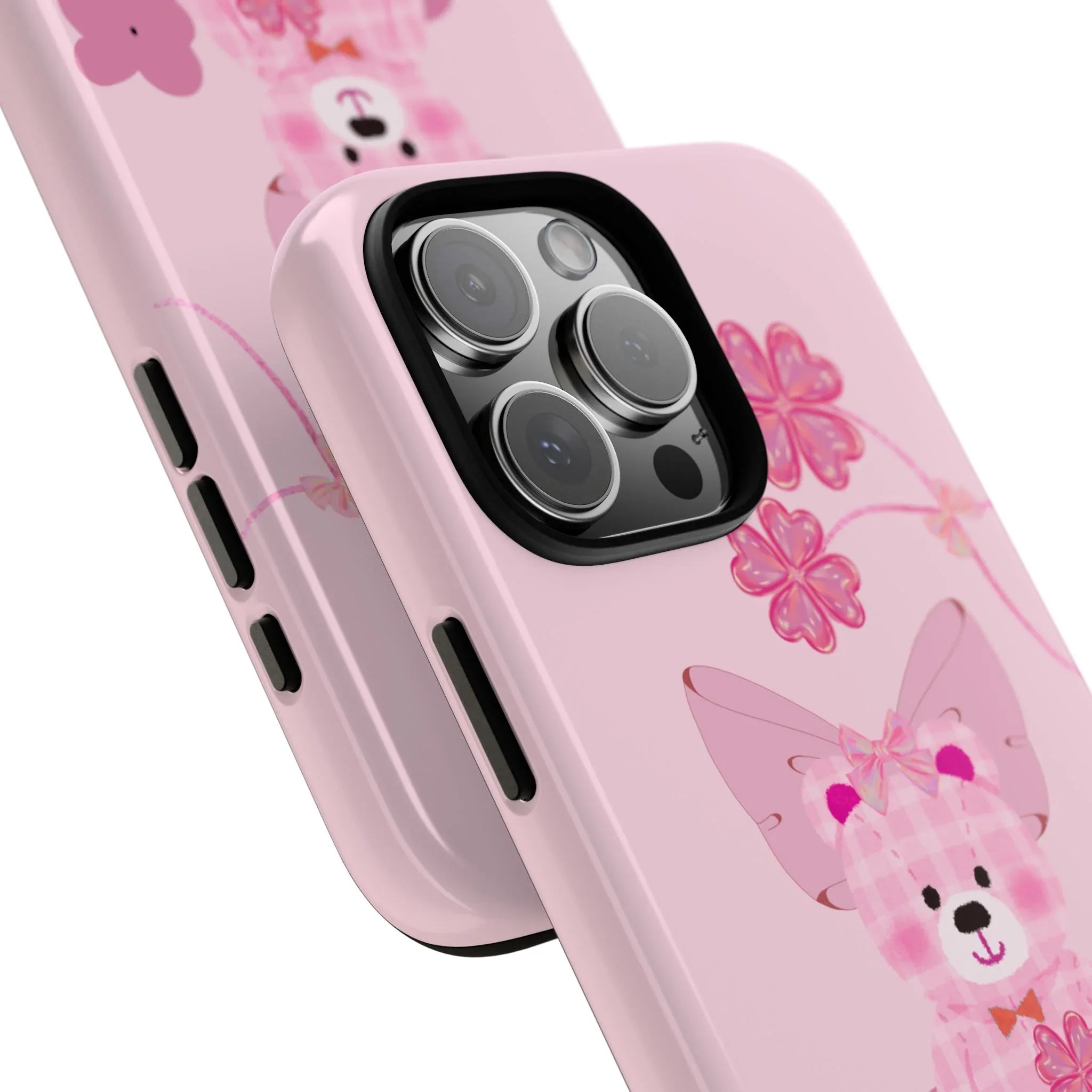 Pink Teddy Bear Phone Cases for iPhone, Pixel and Galaxy - KARARMDESIGN