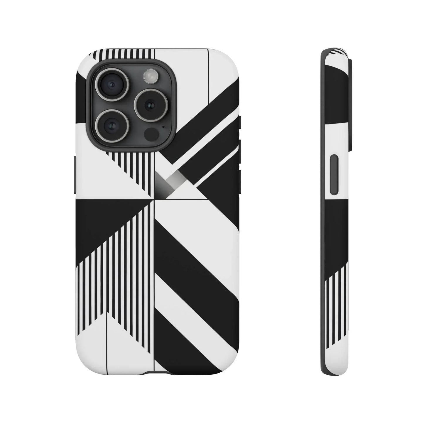 Monochrome Tough Phone Case for iPhone 11-16 and Samsung Galaxy S10–S25 Models - KarArmDesign