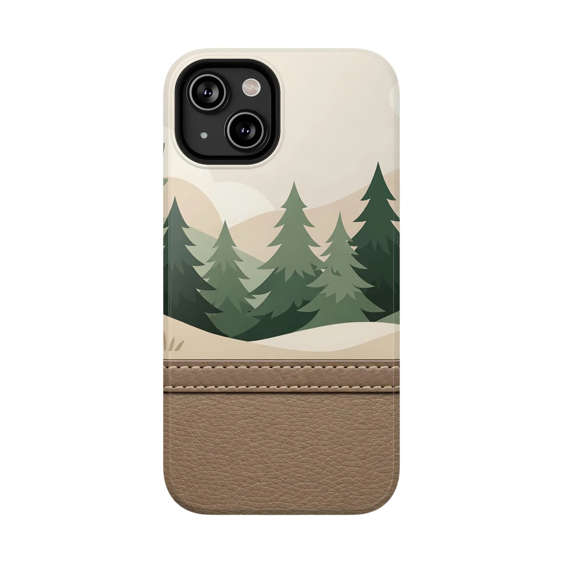 Forest Leather Phone Case for iPhone 11-17 and Galaxy S21-S25 - KARARMDESIGN