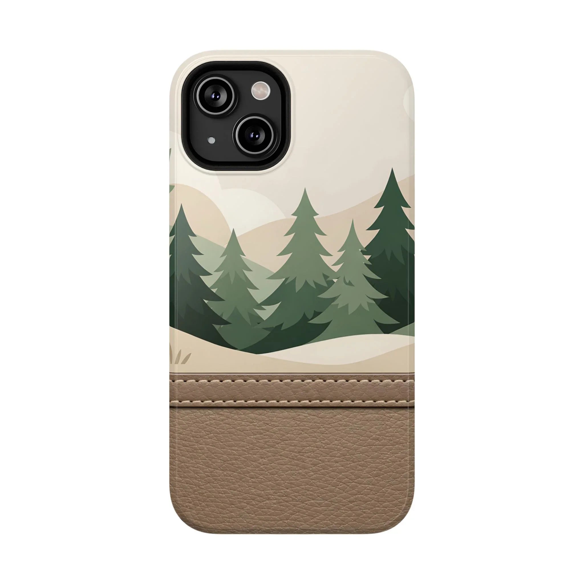 Forest Leather Phone Case for iPhone 11-17 and Galaxy S21-S25 - KARARMDESIGN